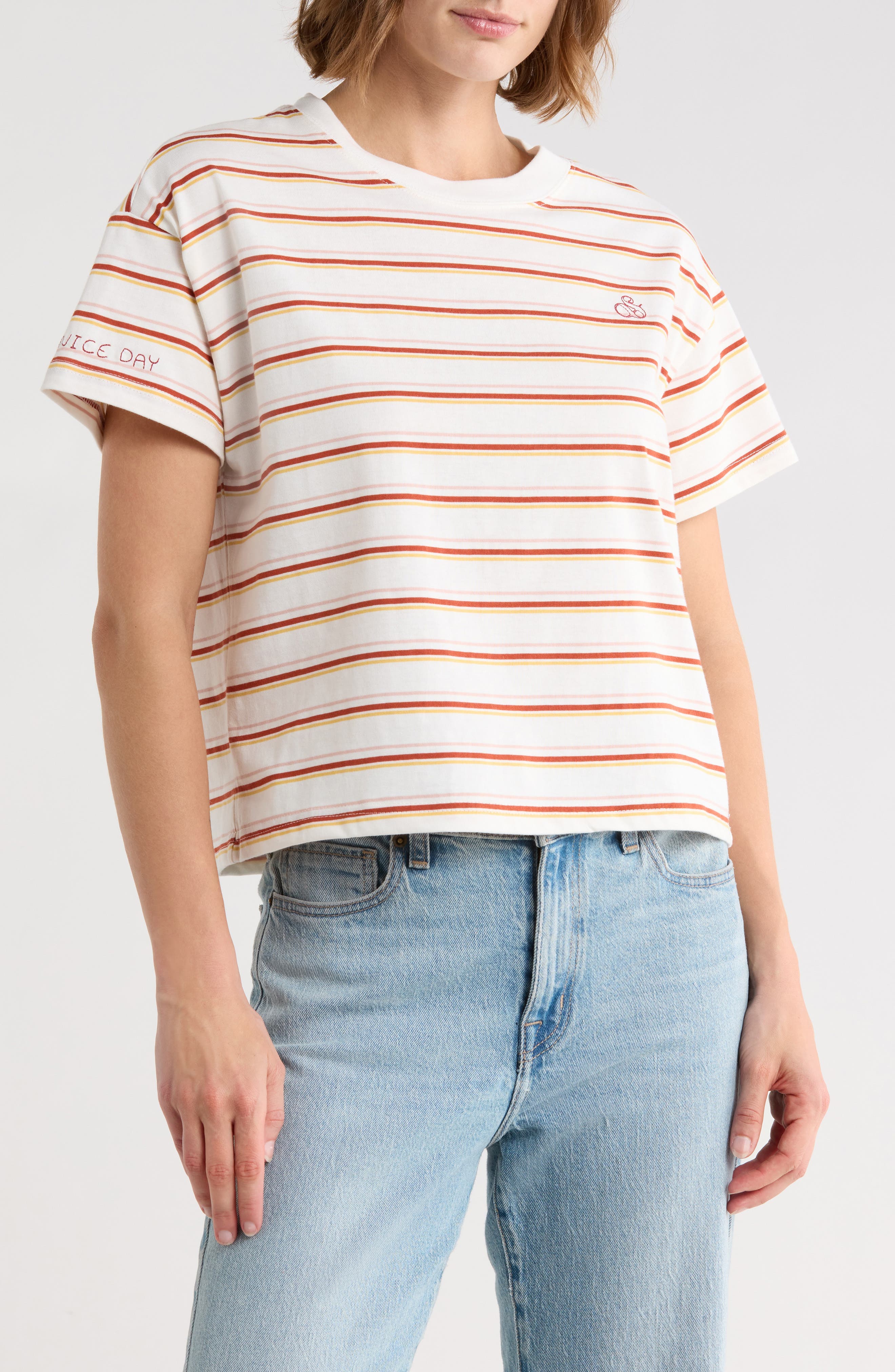 Boxy Yarn Dye Stripe T-Shirt - image 5