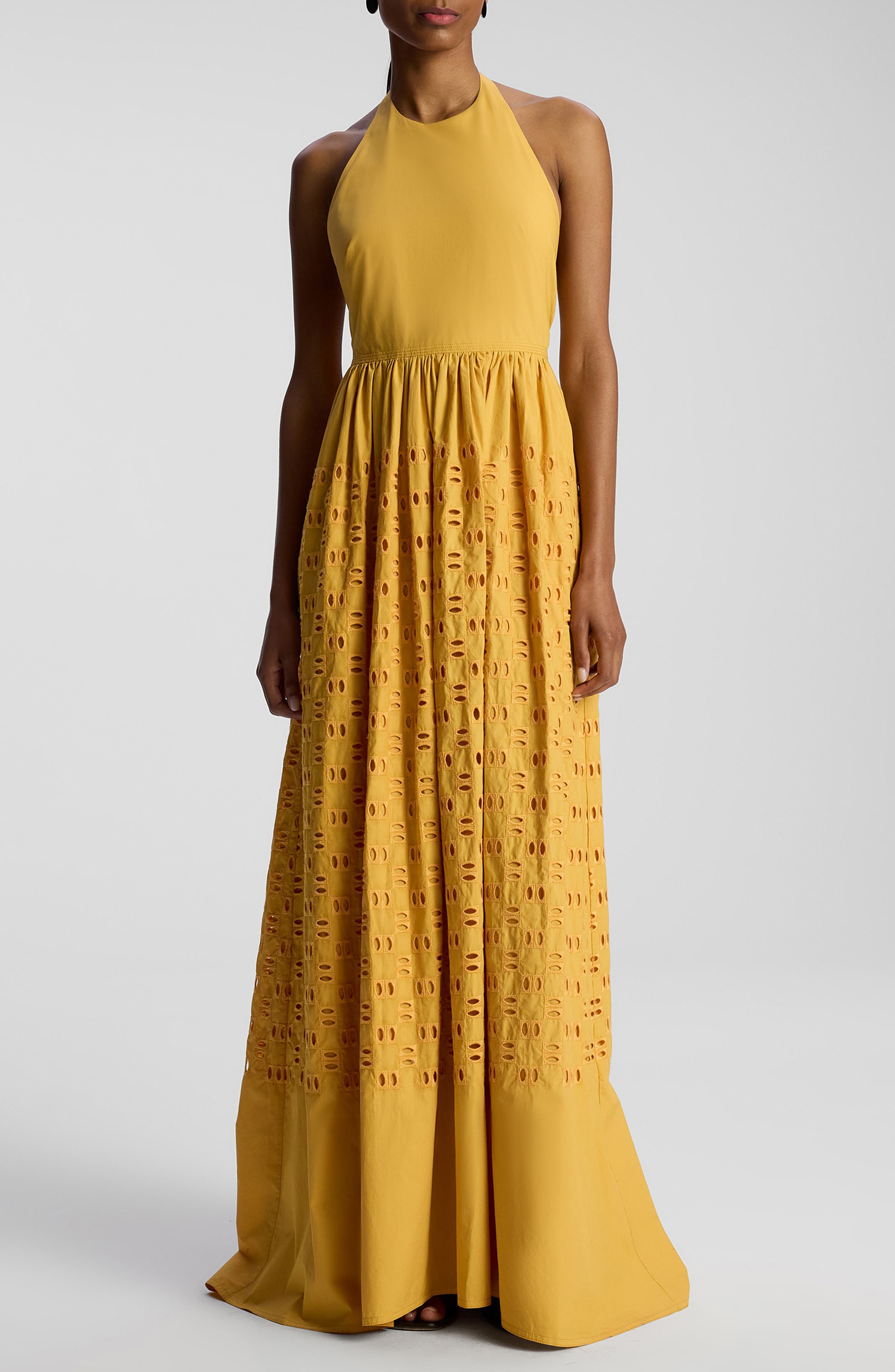 Blair Cotton Eyelet Maxi Halter Dress - image 1