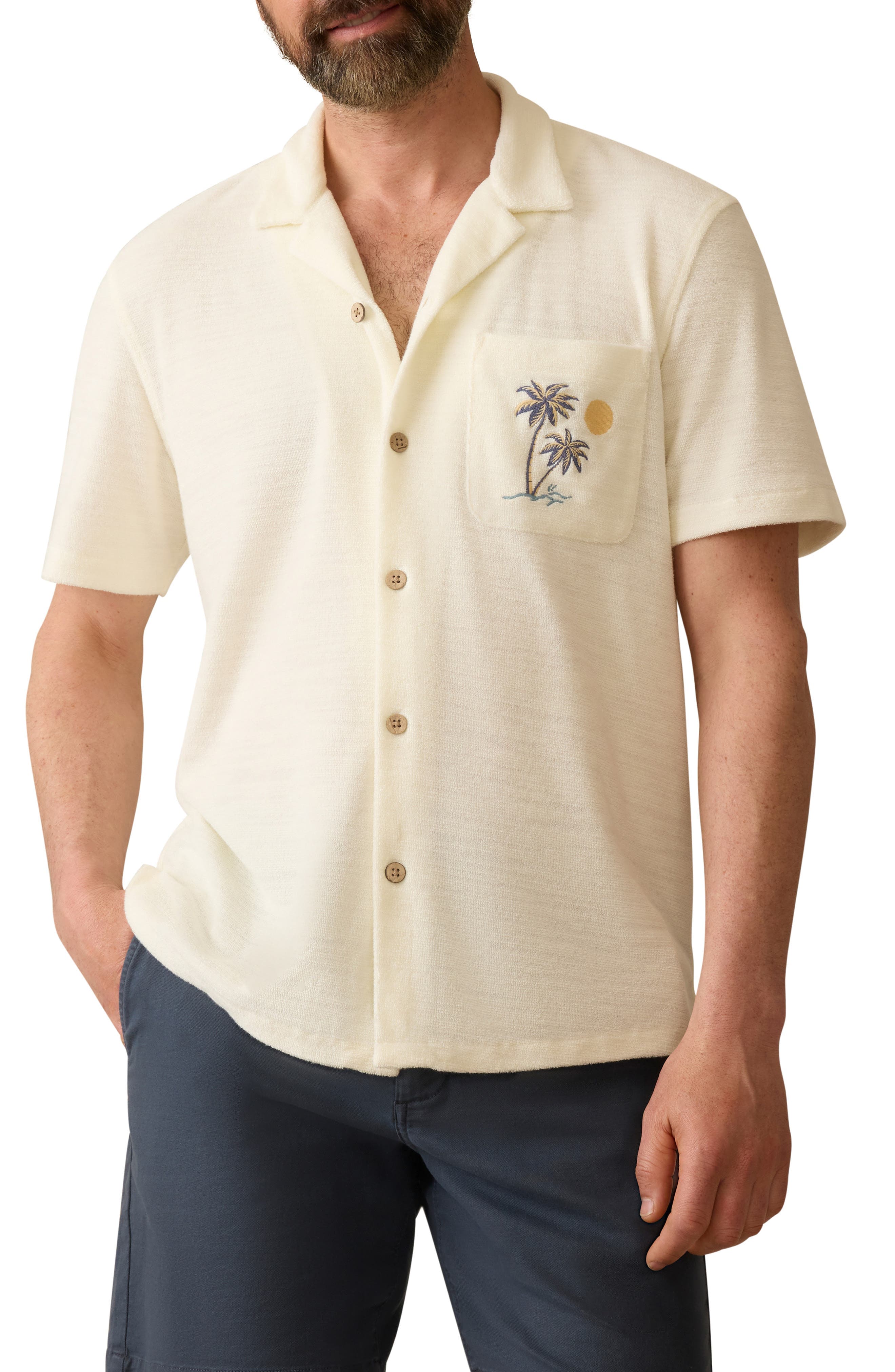 Cabana Terry Cloth Camp Shirt - image 1