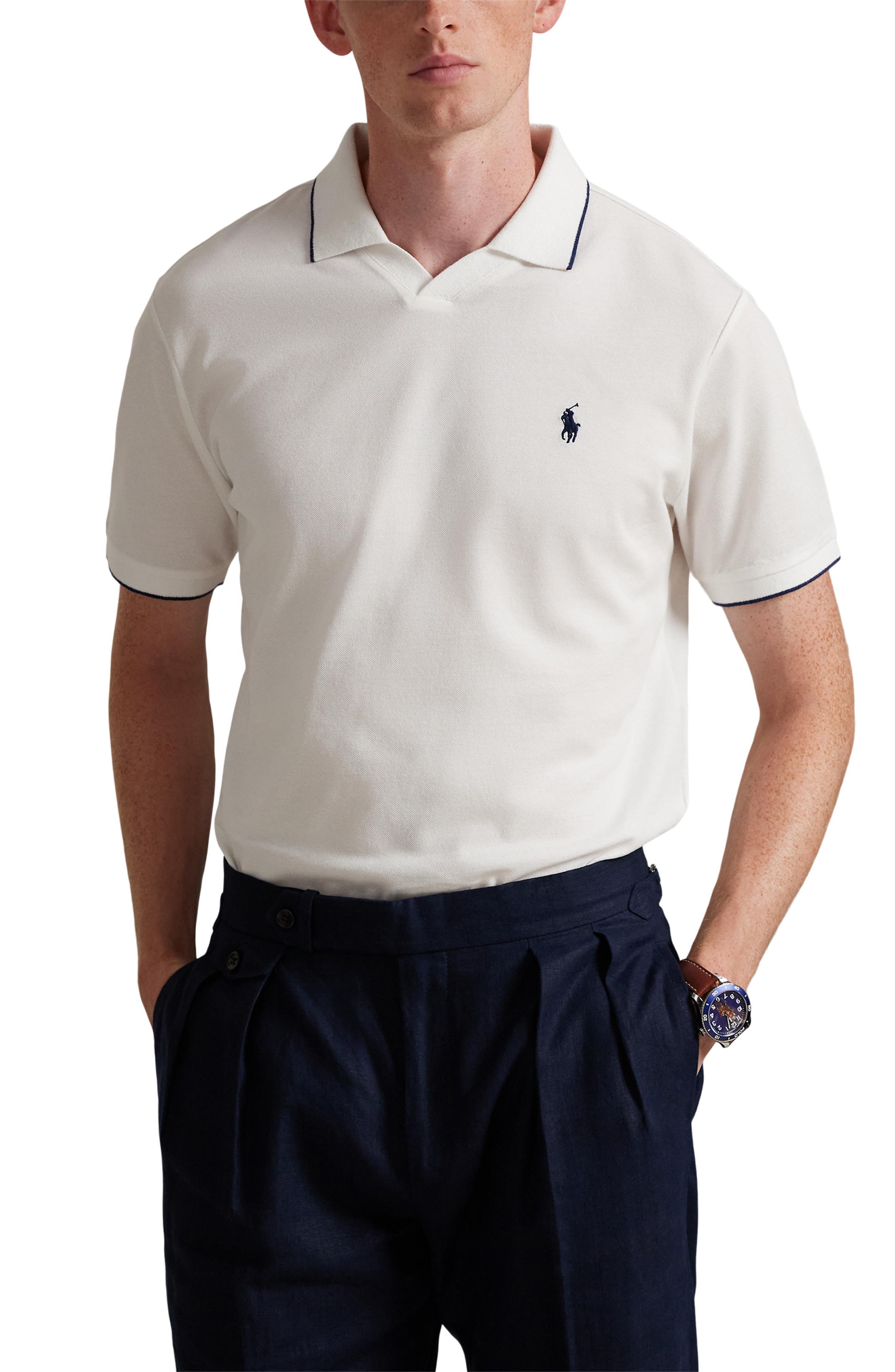 Jacquard Mesh Polo Shirt - image 1