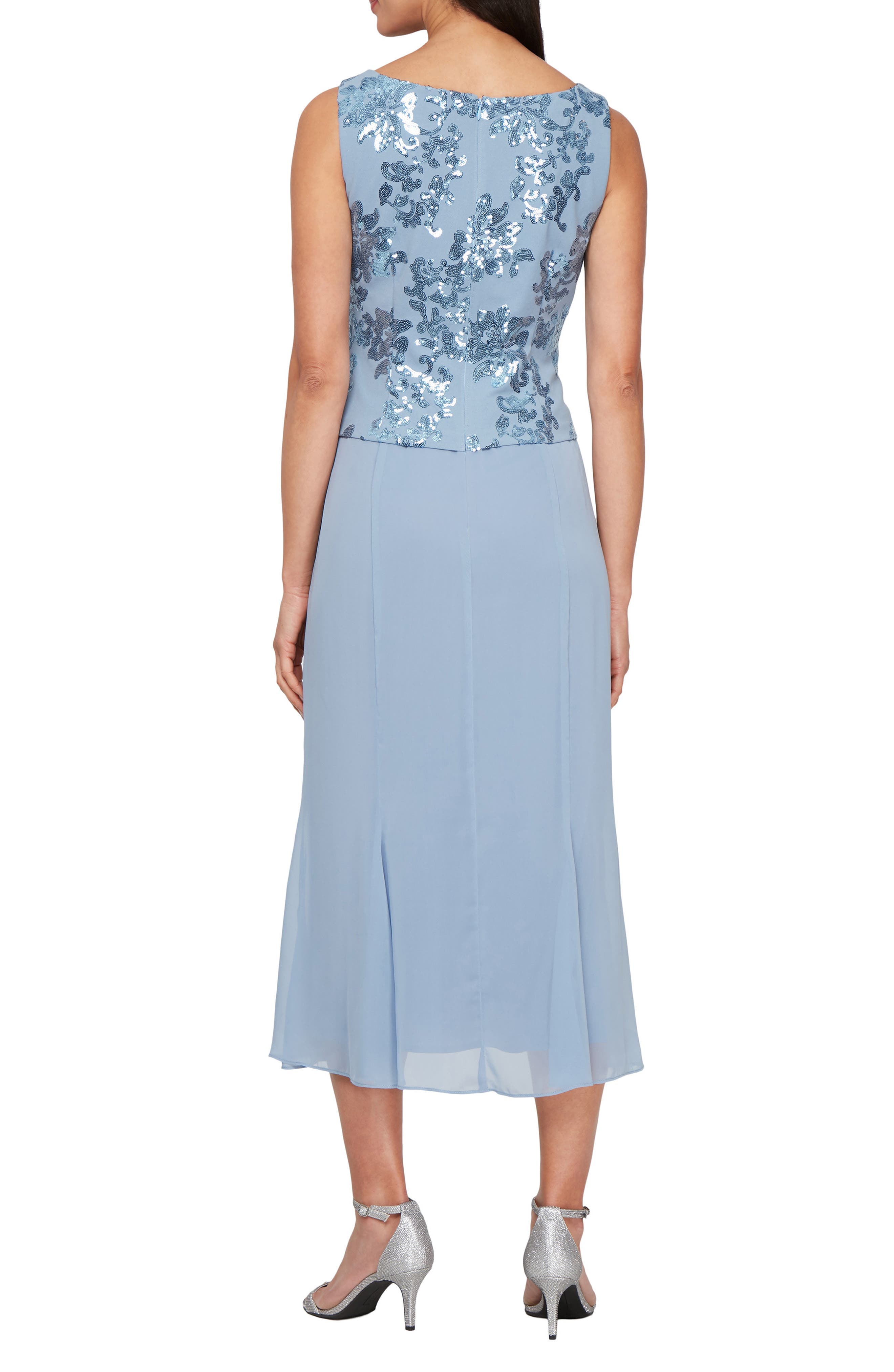 Sequin Detail Cocktail Midi Dress with Jacket - image 2