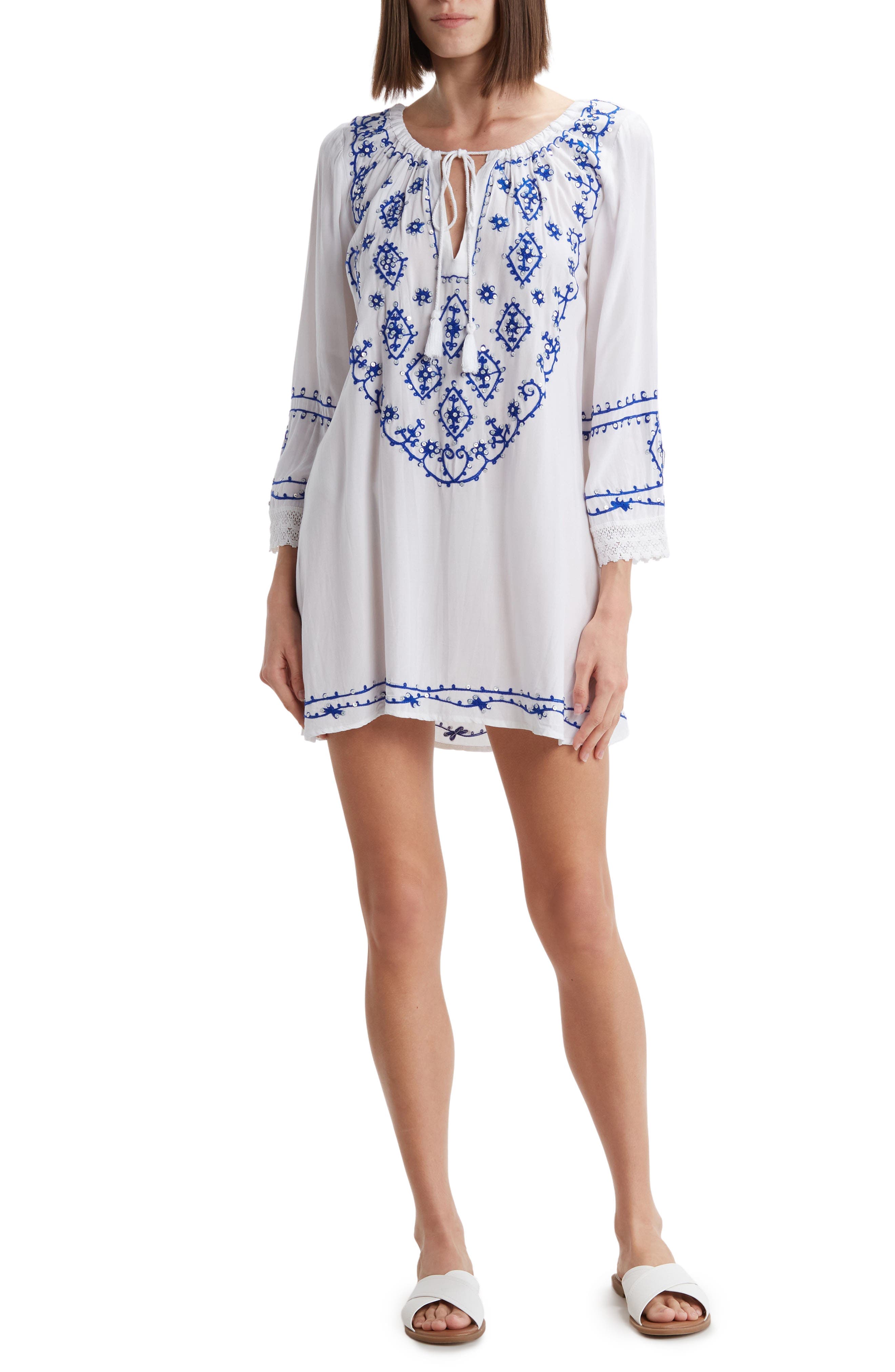Embroidered Sequin Cover-Up Tunic - image 3