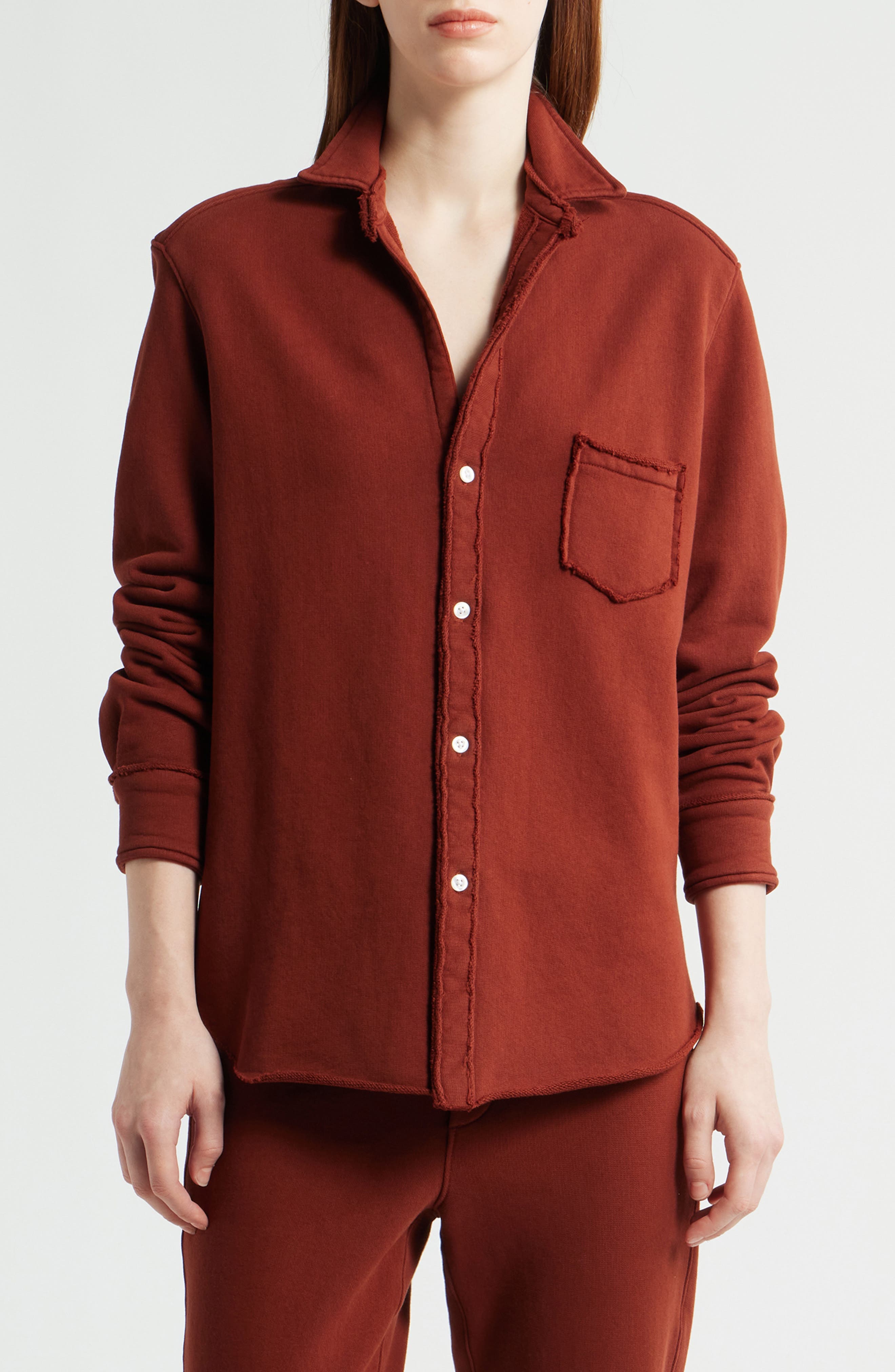 Eileen Relaxed Terry Button-Up Shirt - image 1