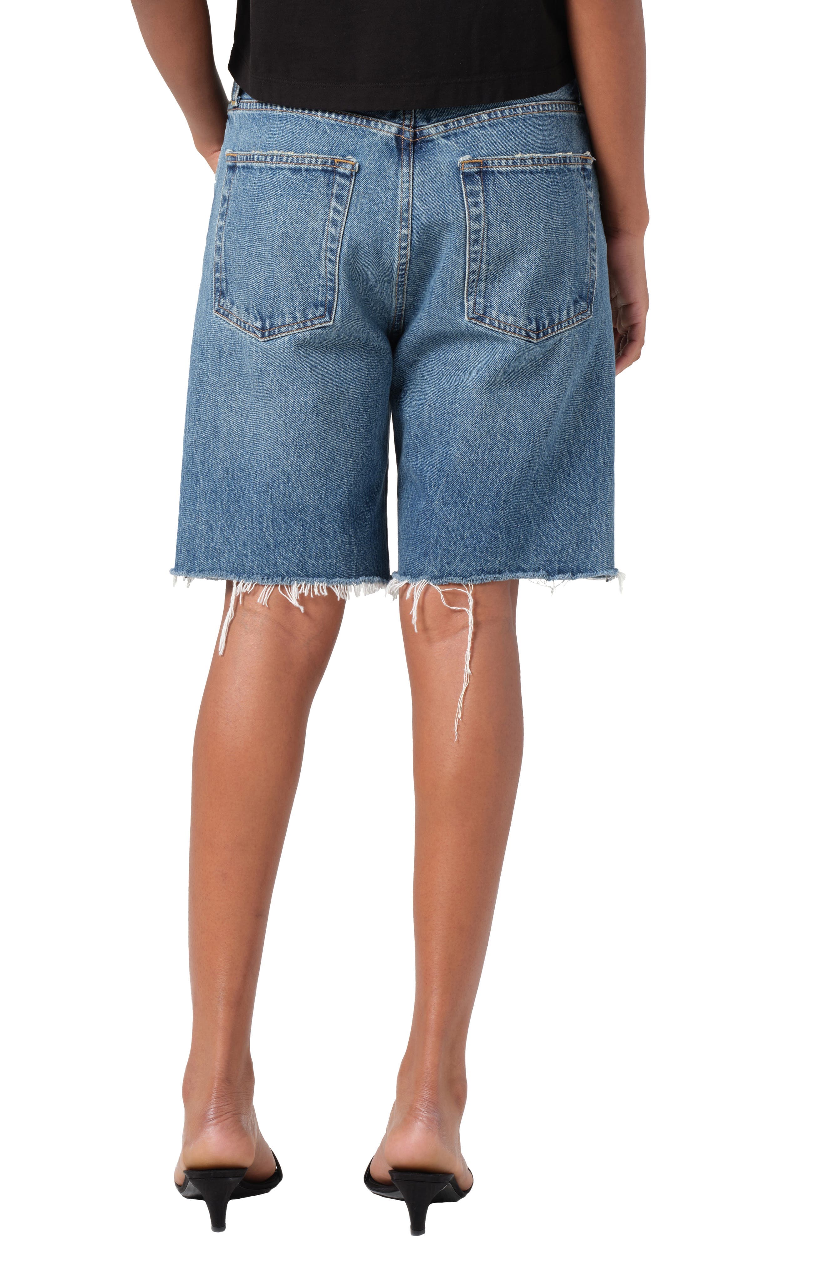 '90s Long Cutoff Denim Shorts - image 2