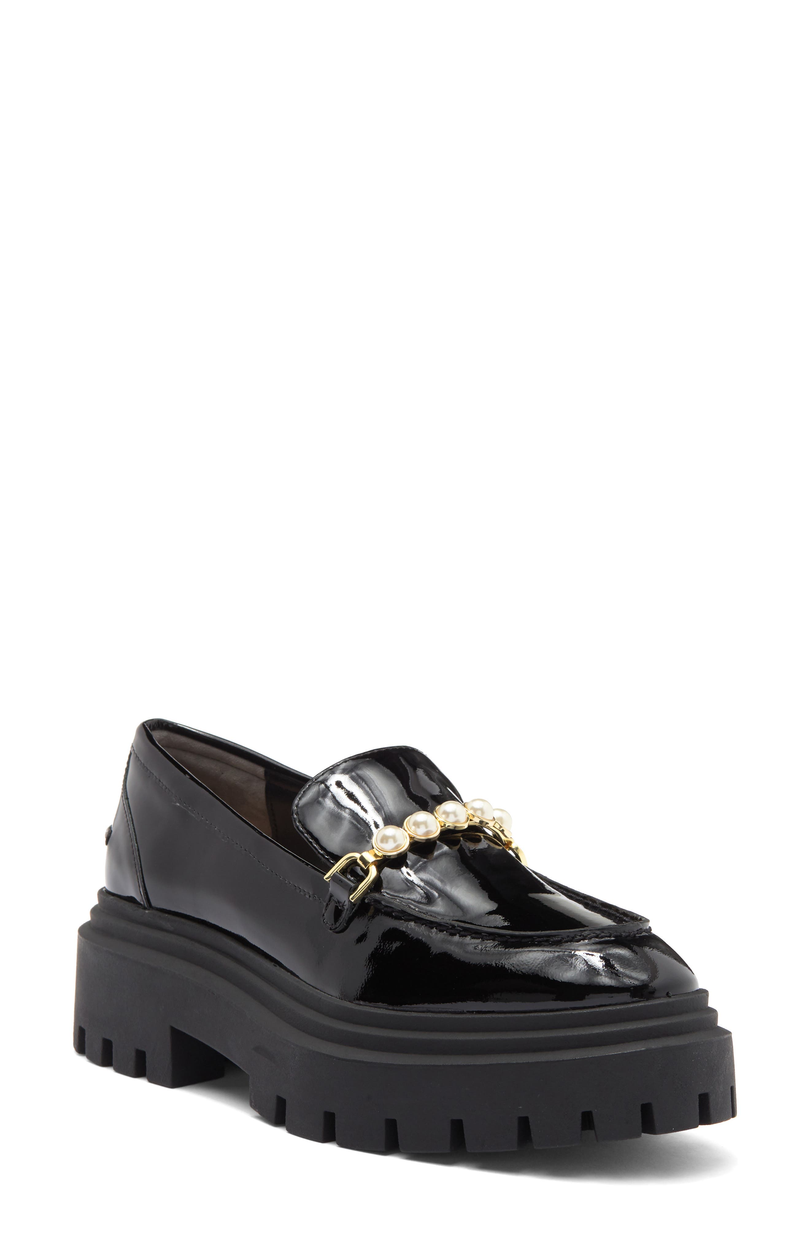Perla Imitation Pearl Lug Sole Loafer - image 1