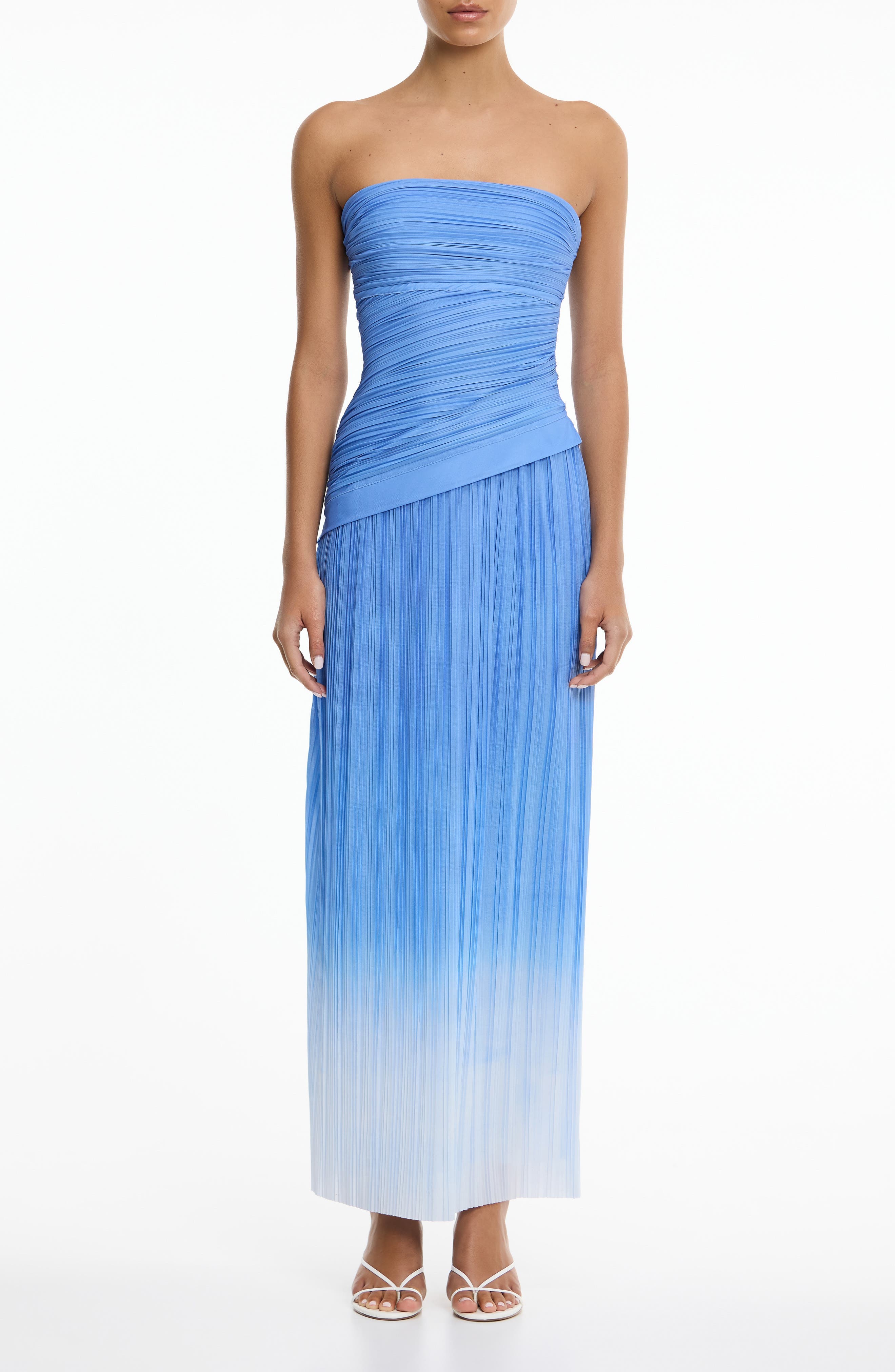 Nesta Plisse Strapless Maxi Cocktail Dress - image 1