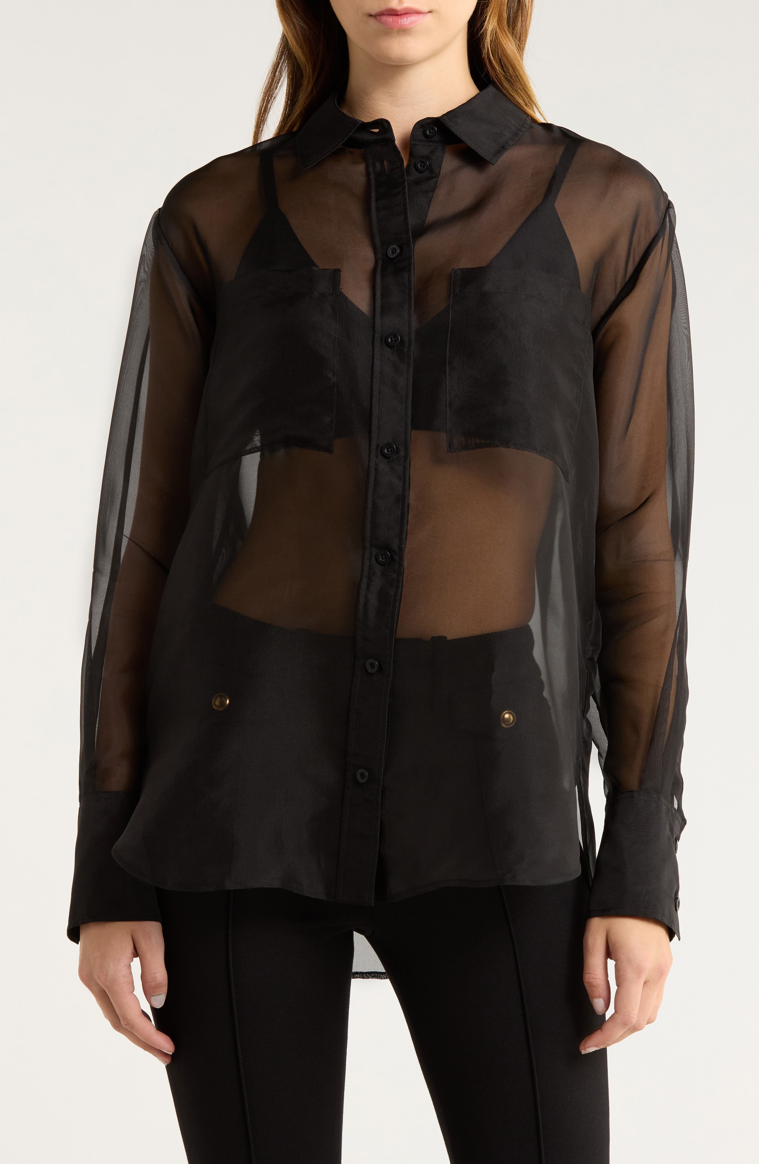The Silk Organza Button-Up Shirt - image 1