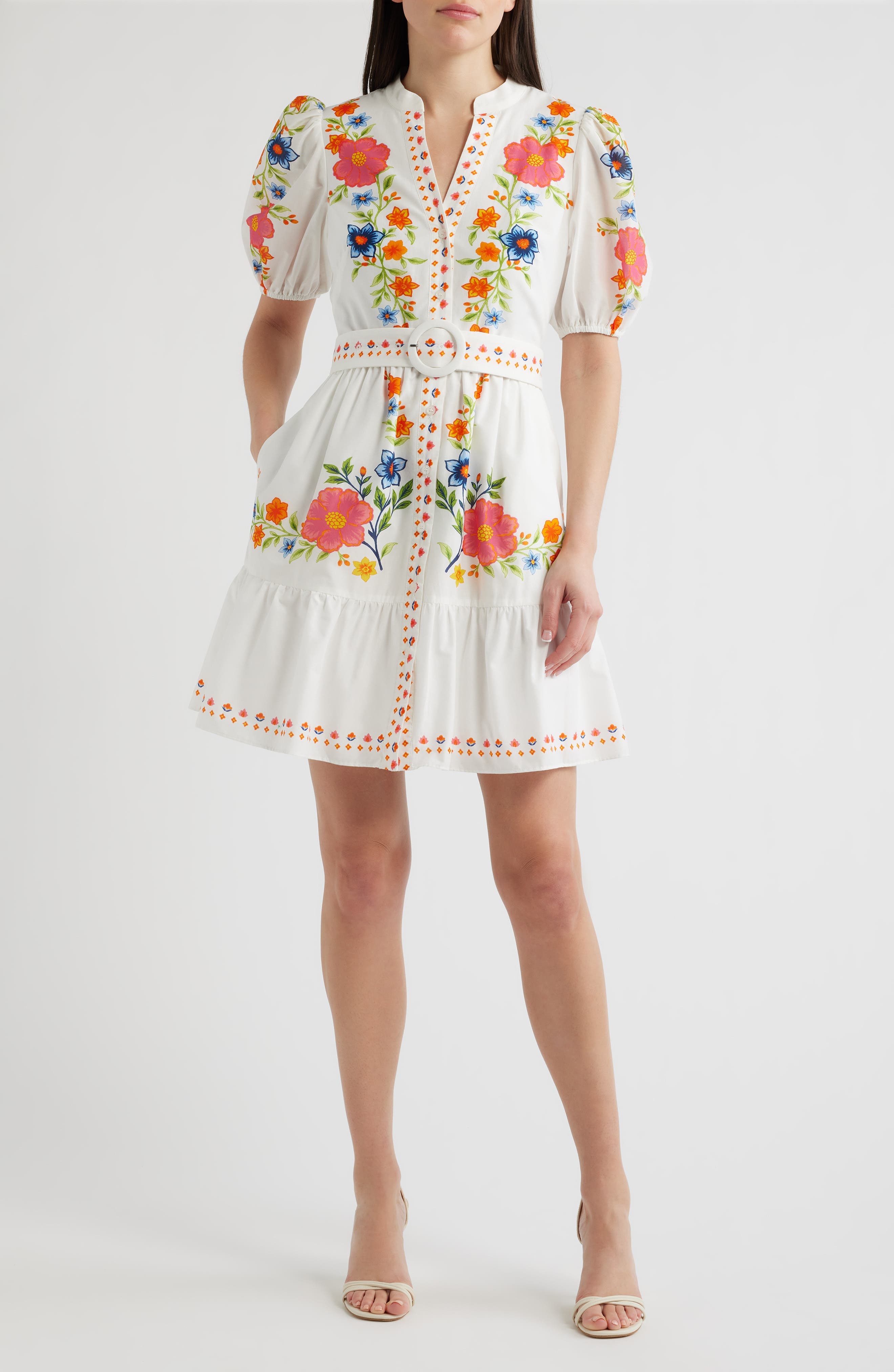 Floral Print Poplin Dress - image 1