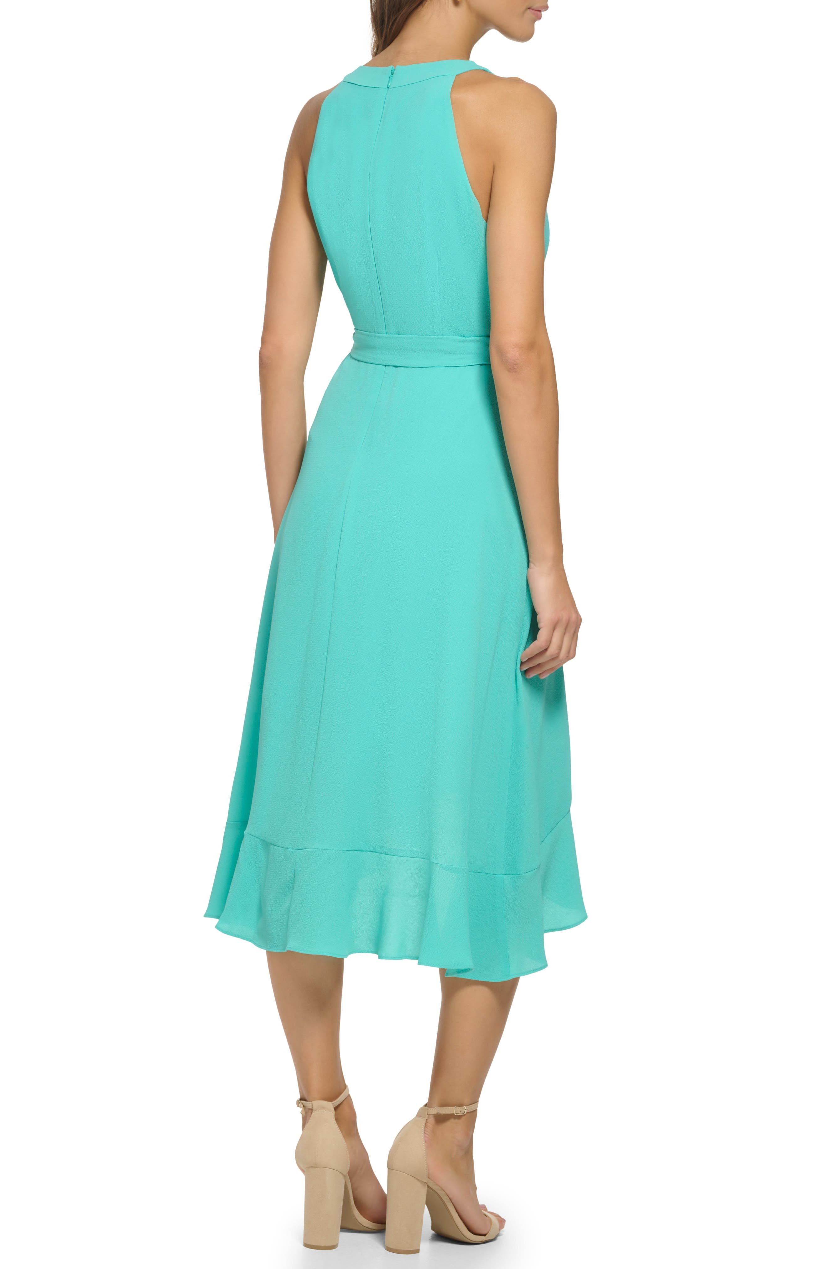 Ruffle Trim Faux Wrap Dress - image 2