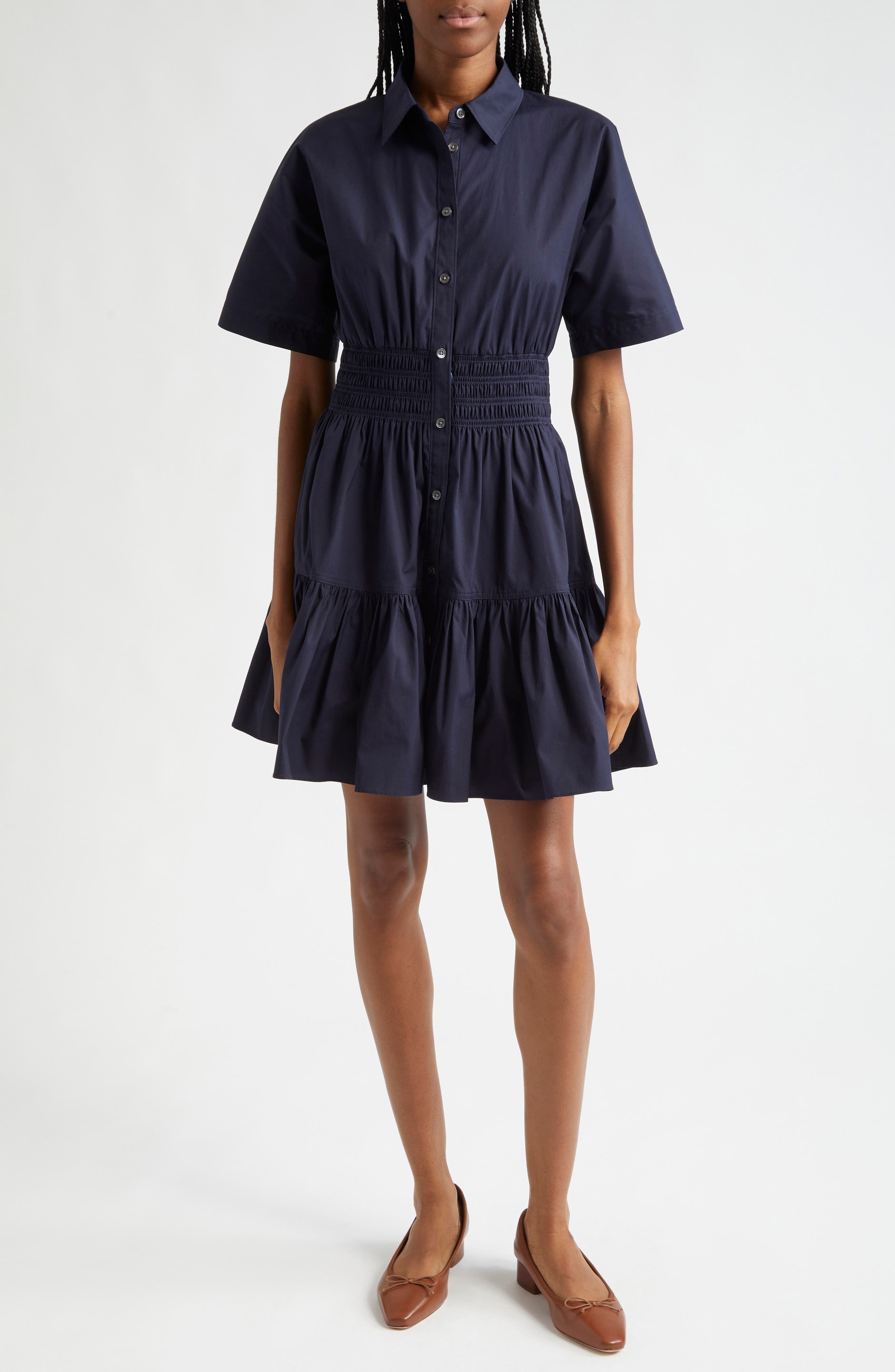 Greta Smocked Waist Shirtdress - image 1