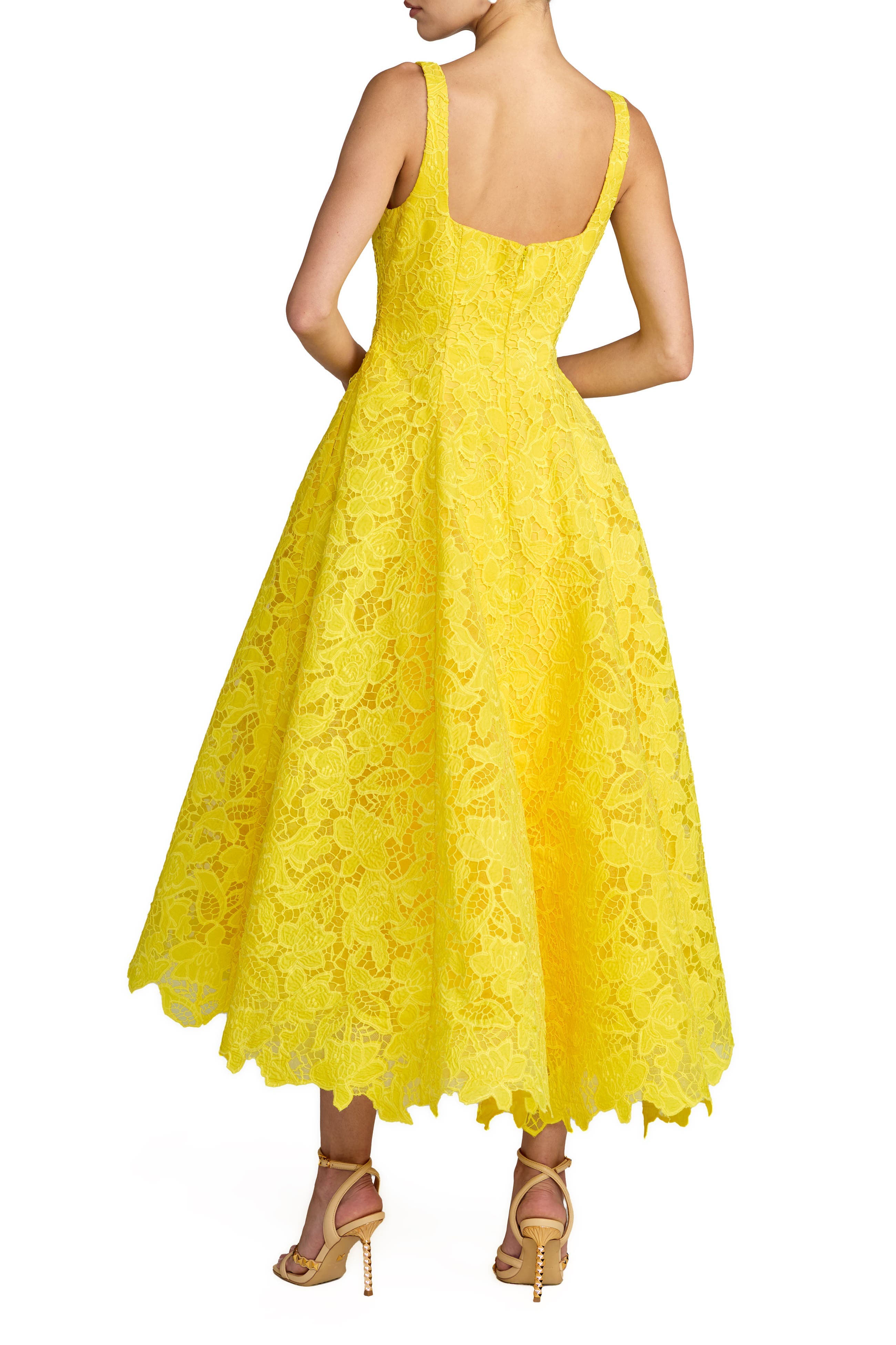 Sleeveless Lace Scoop Neck Midi Dress with Pockets - image 2