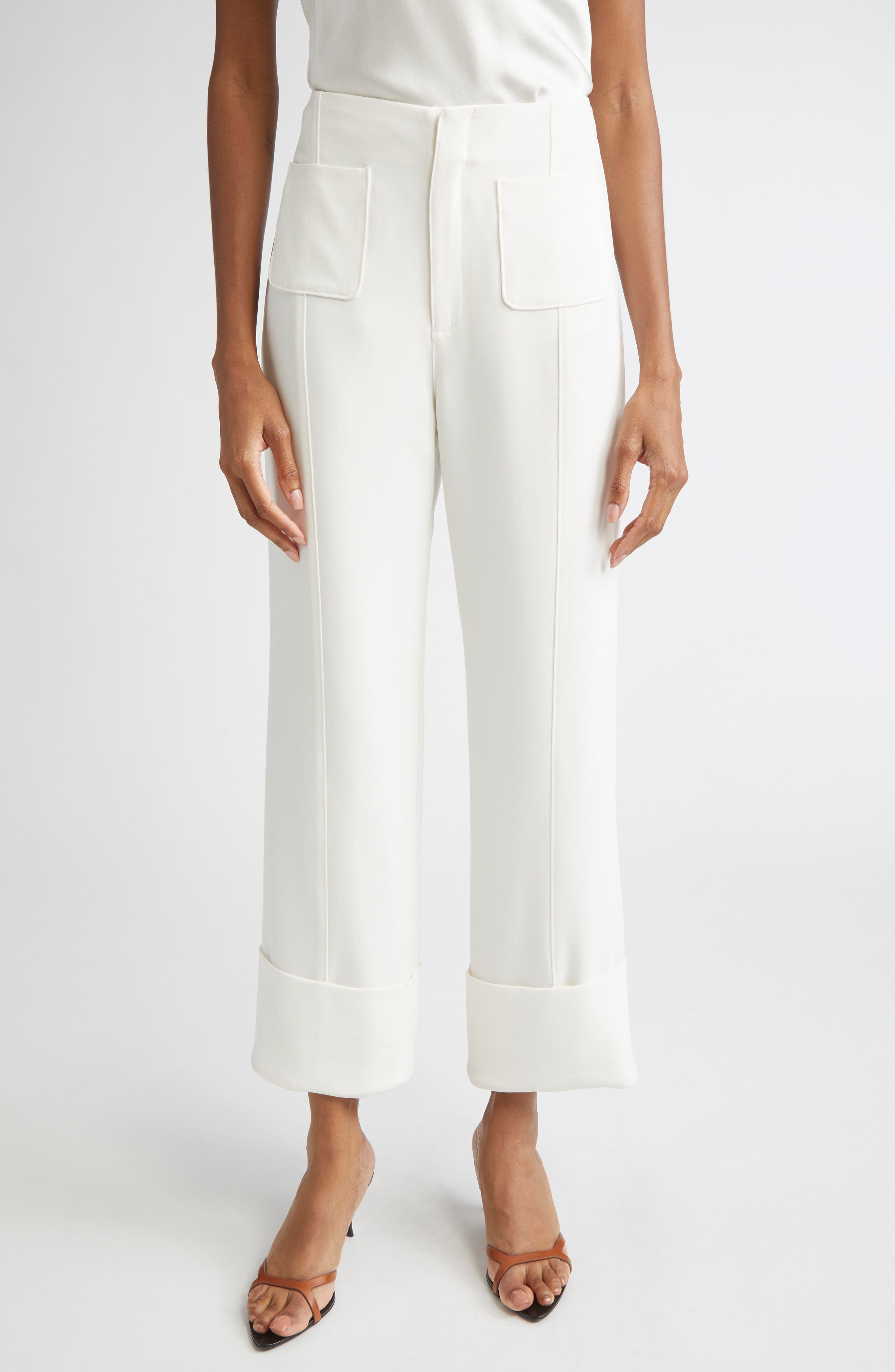 Pamela Cuff Straight Leg Pants - image 1