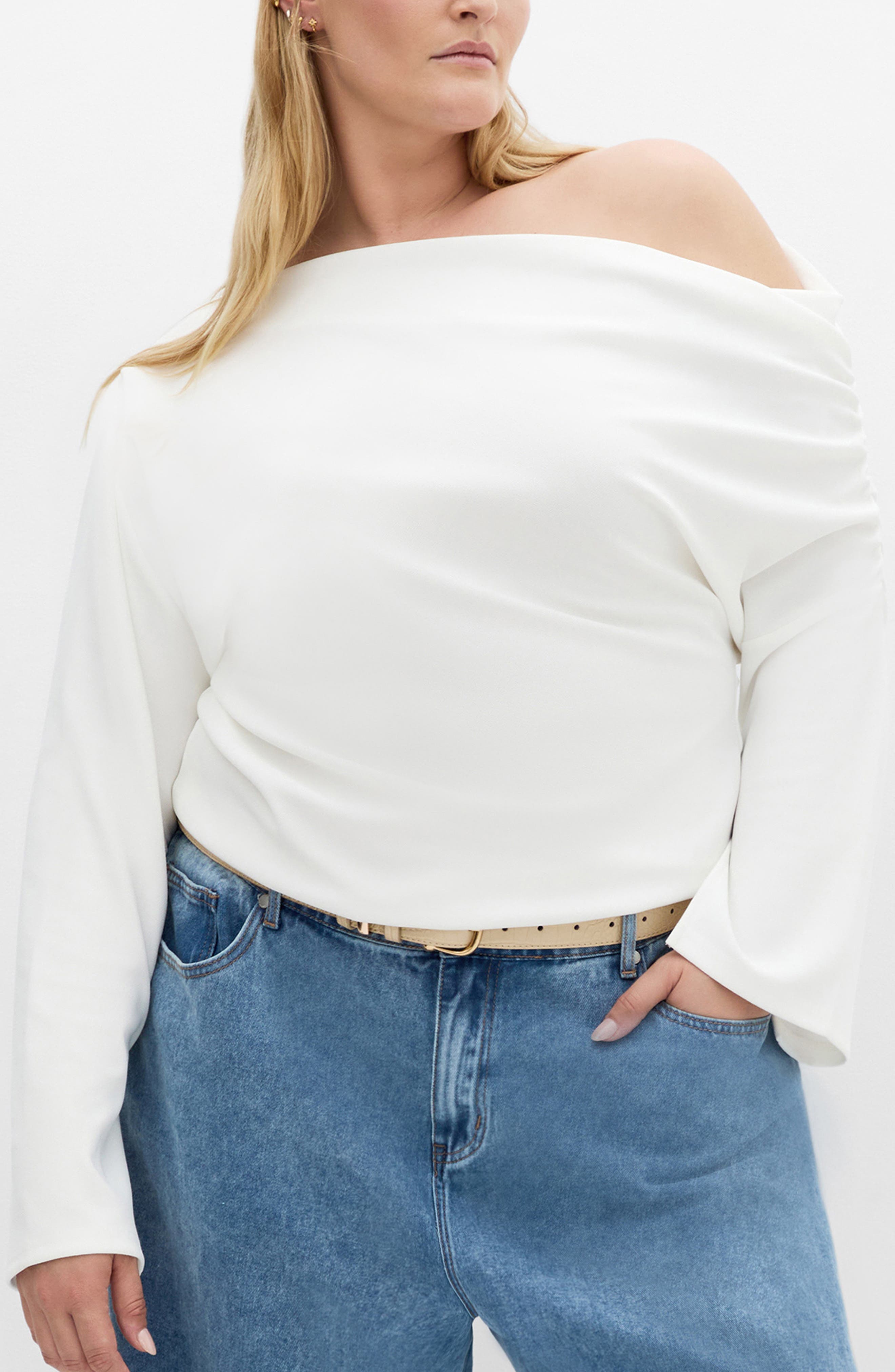 Imani One-Shoulder Long Sleeve Top - image 1