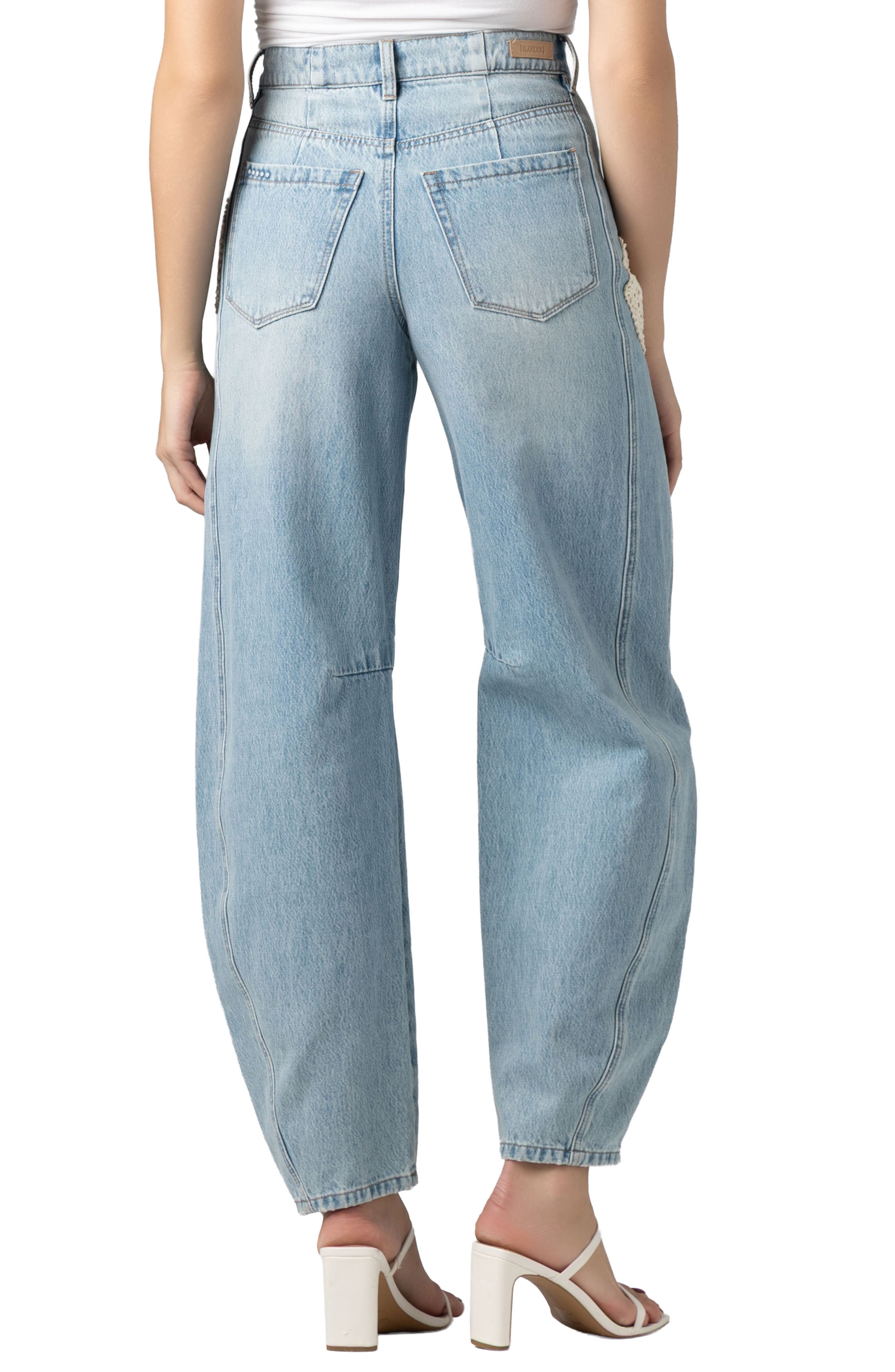 The Long Crochet Patch Barrel Leg Jeans - image 2