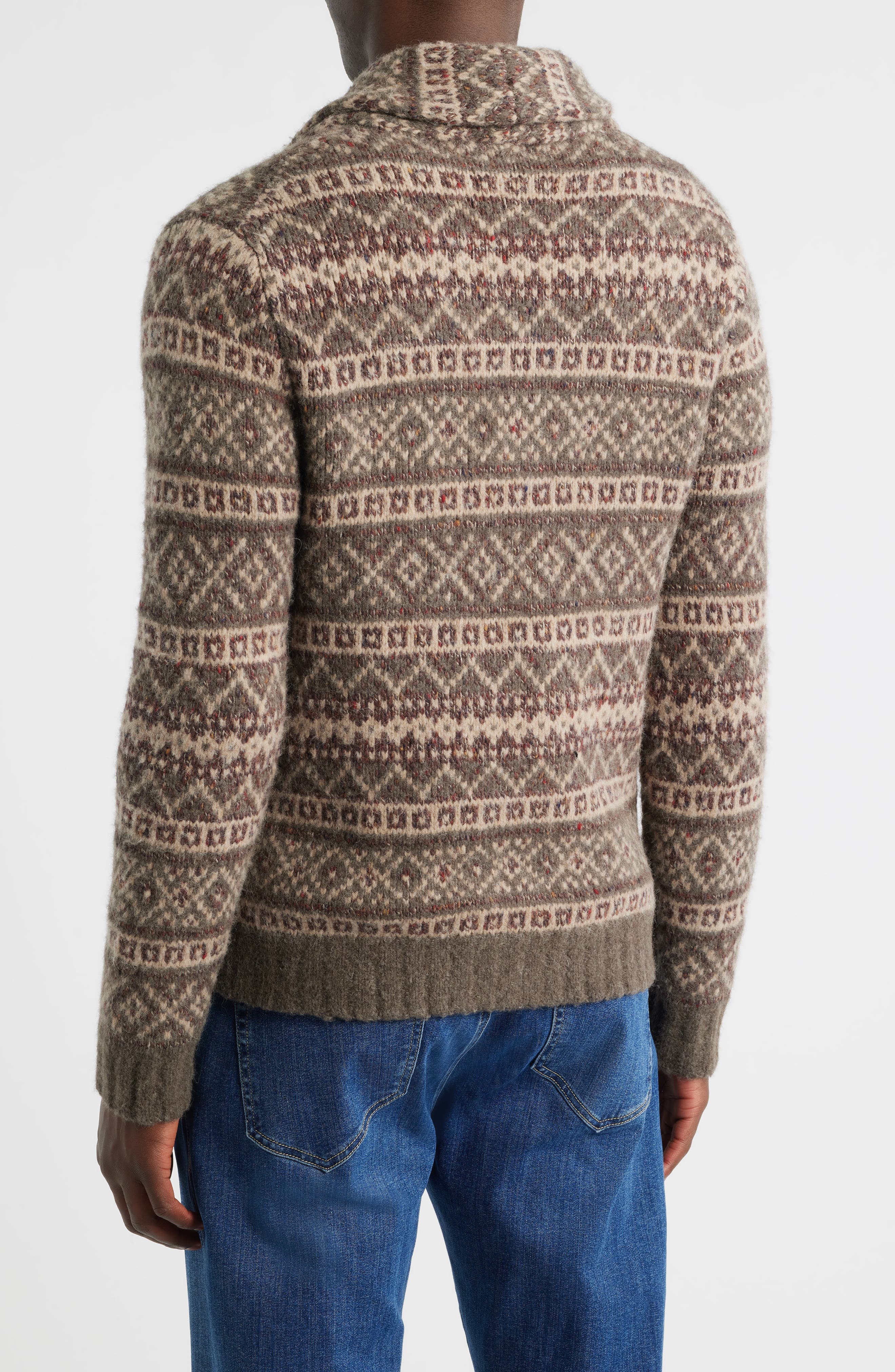Kallio Fair Isle Merino Wool Blend Cardigan - image 2