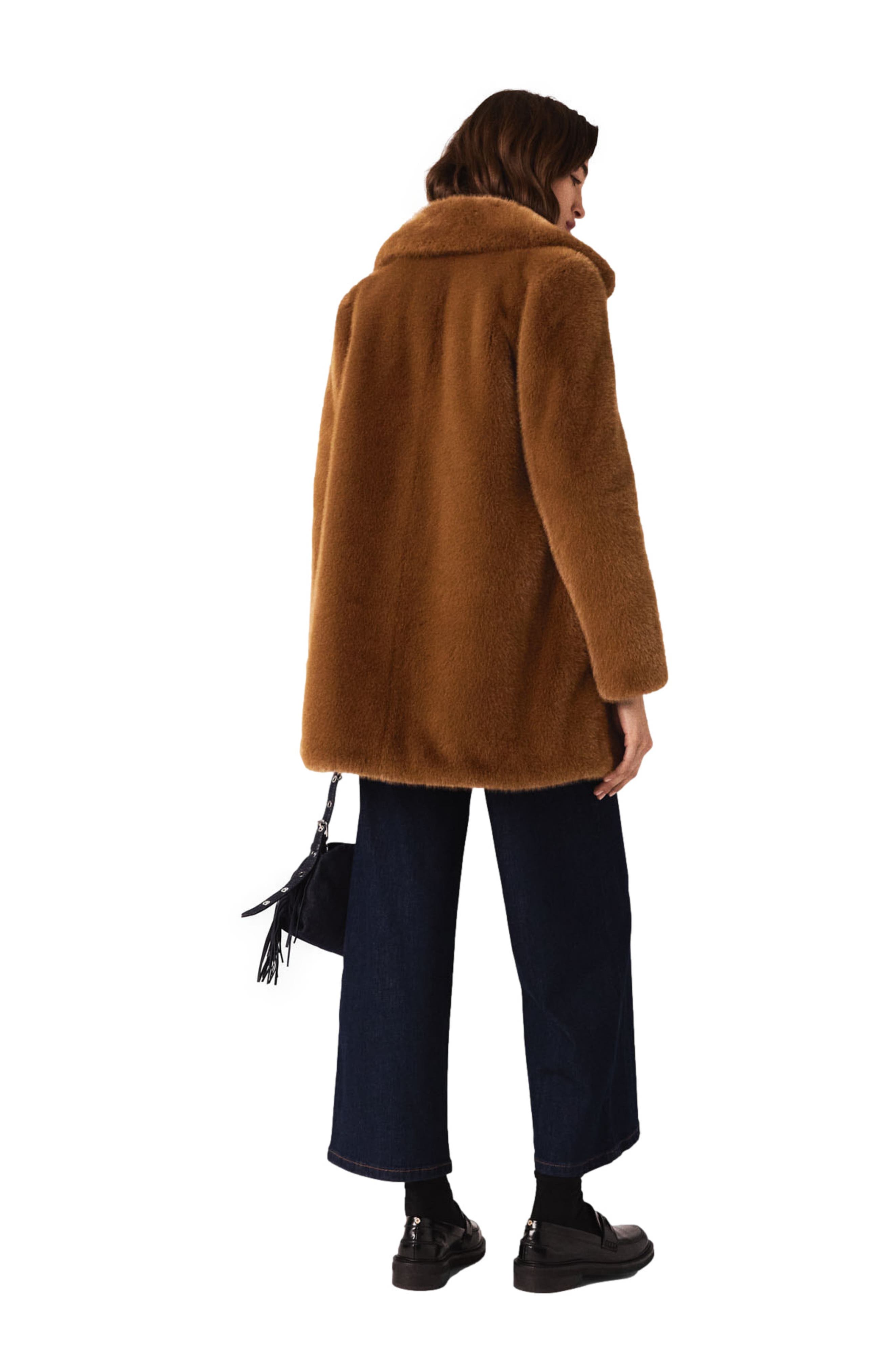 Mid-length faux fur coat - image 2