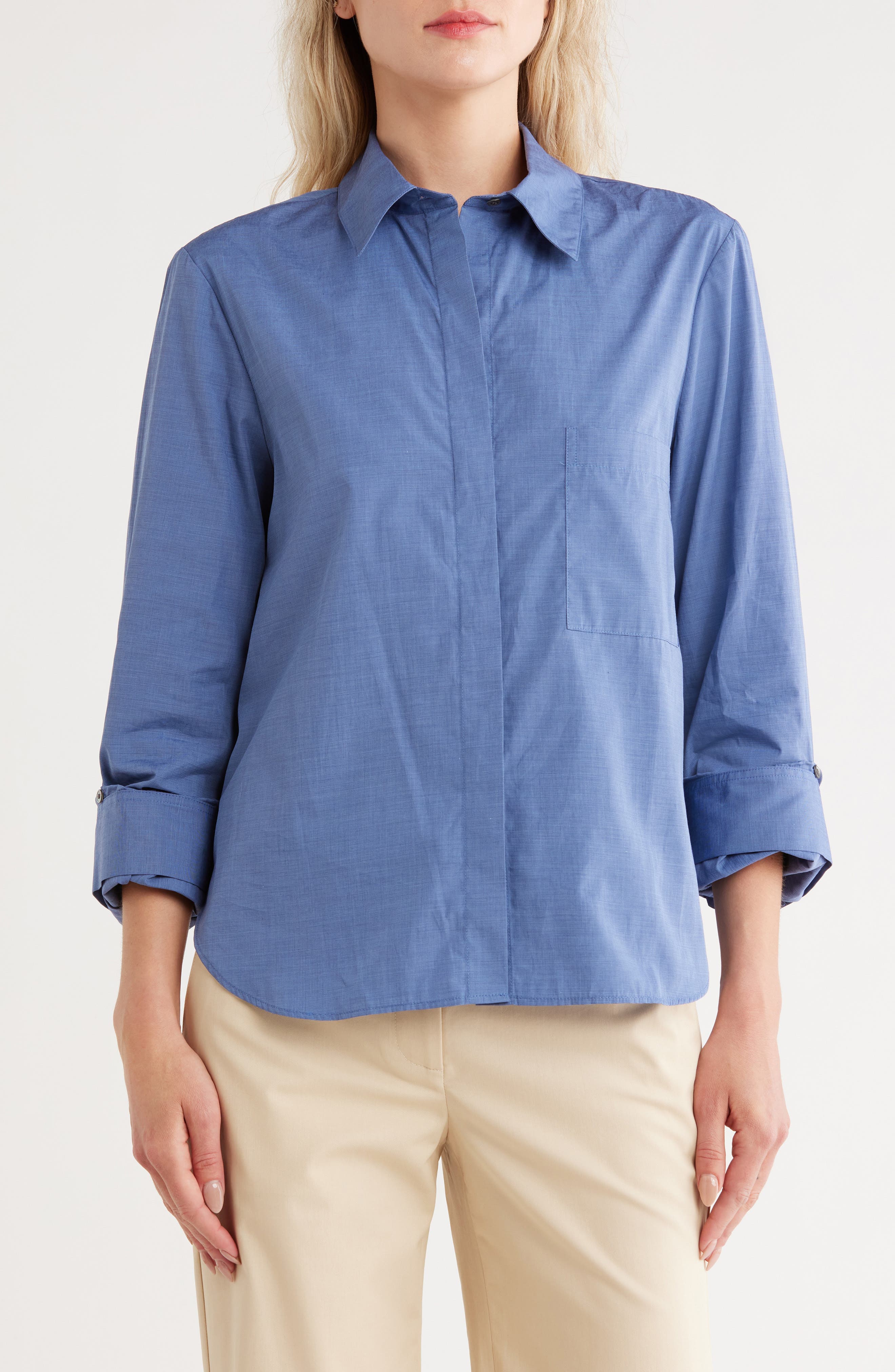 The Boyfriend Cotton Button Front Shirt - image 1