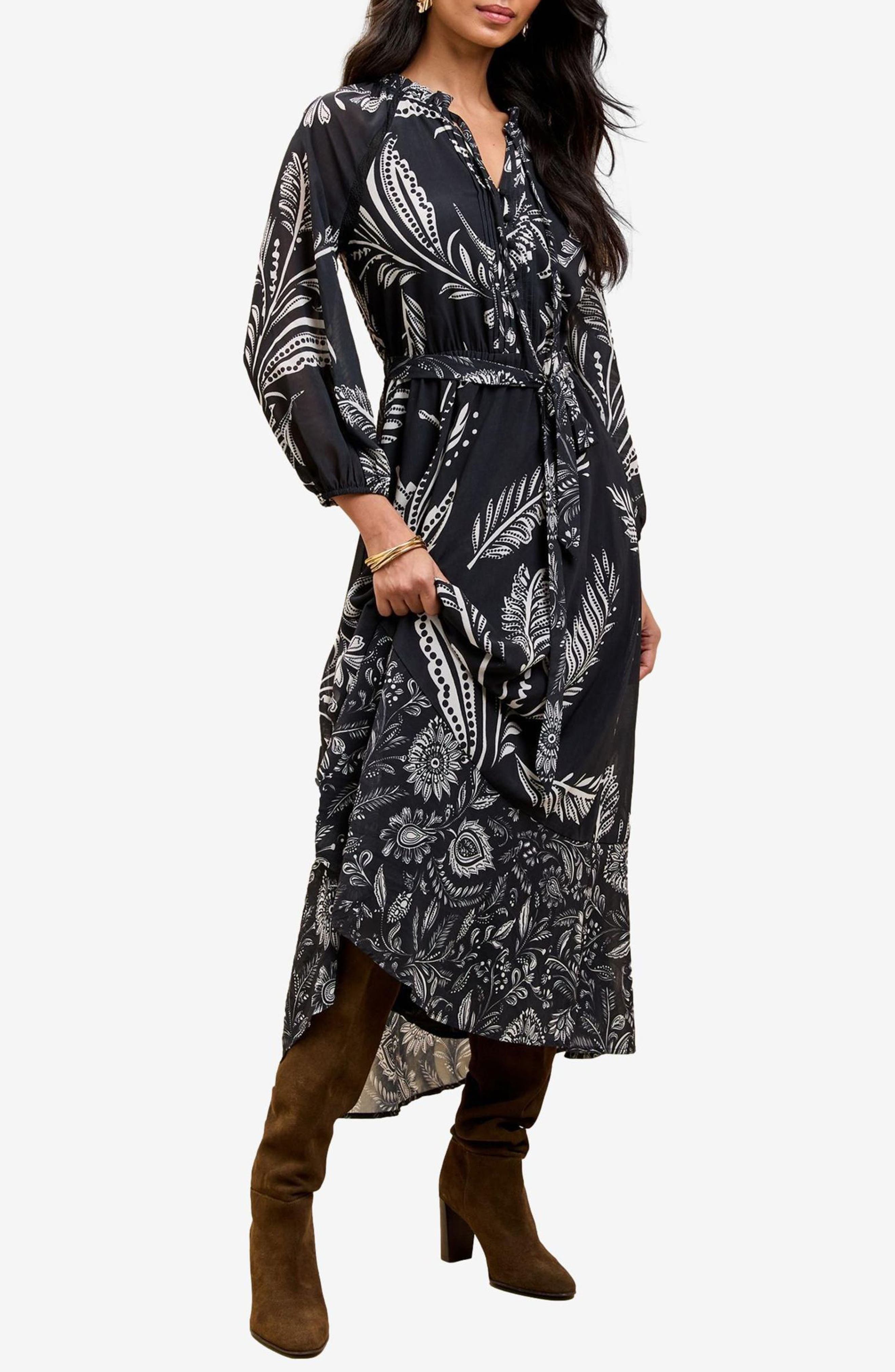 Balloon Sleeves Maxi Dress - image 1