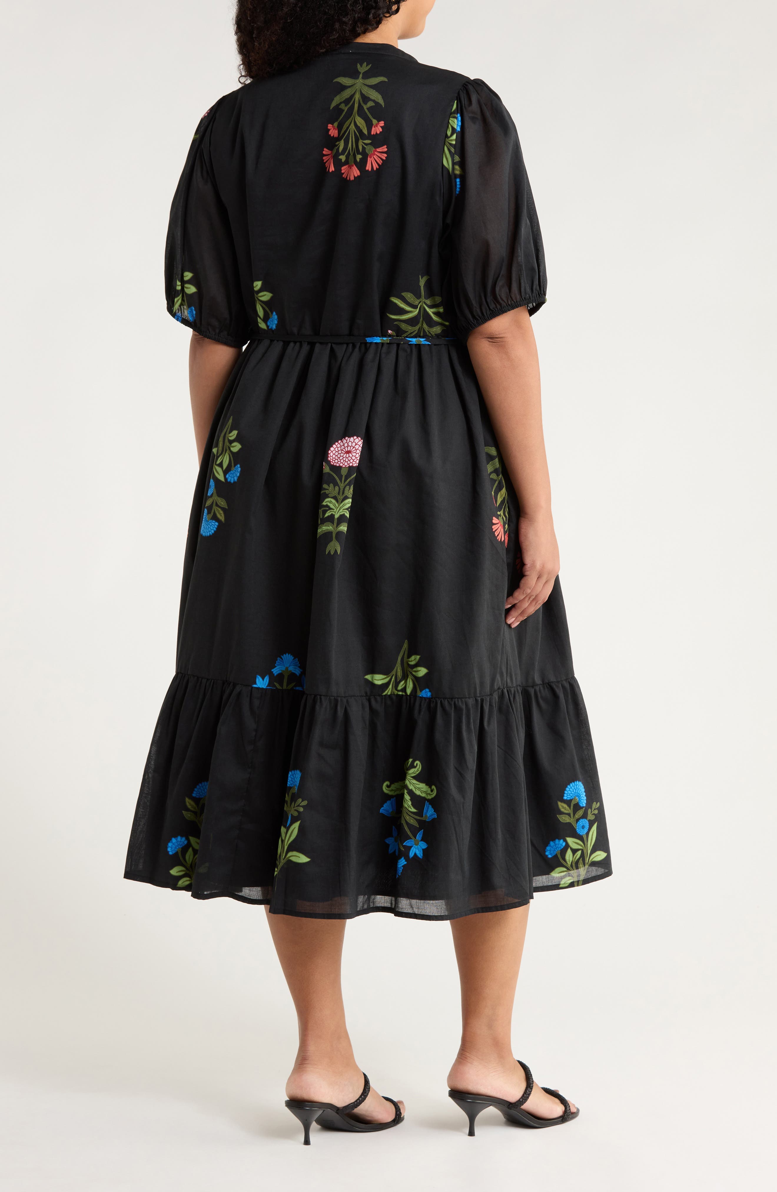 Hester Floral Beth Tiered Cotton Midi Dress - image 2
