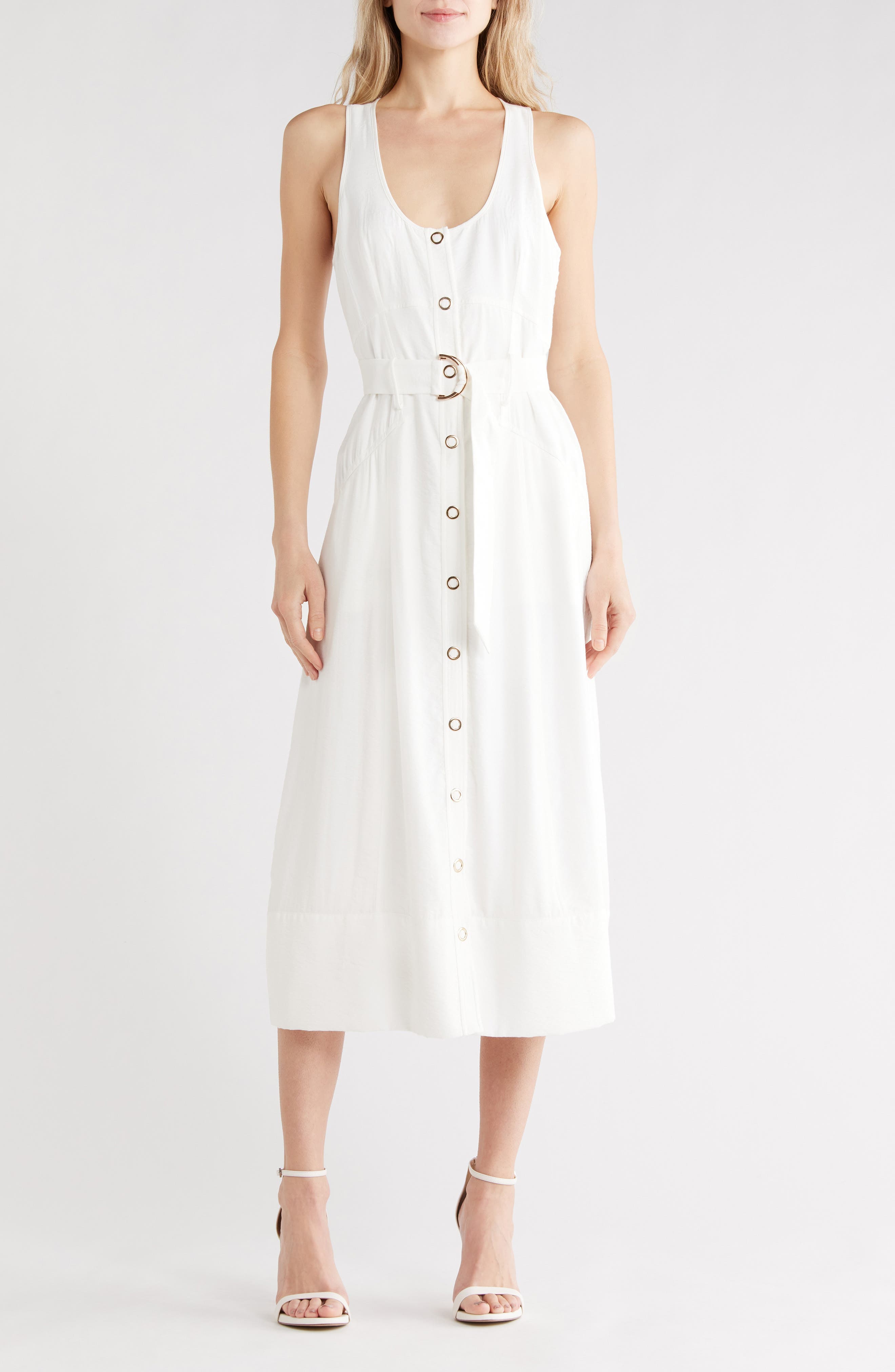 Nomi Belted Sleeveless Midi Dress - image 1