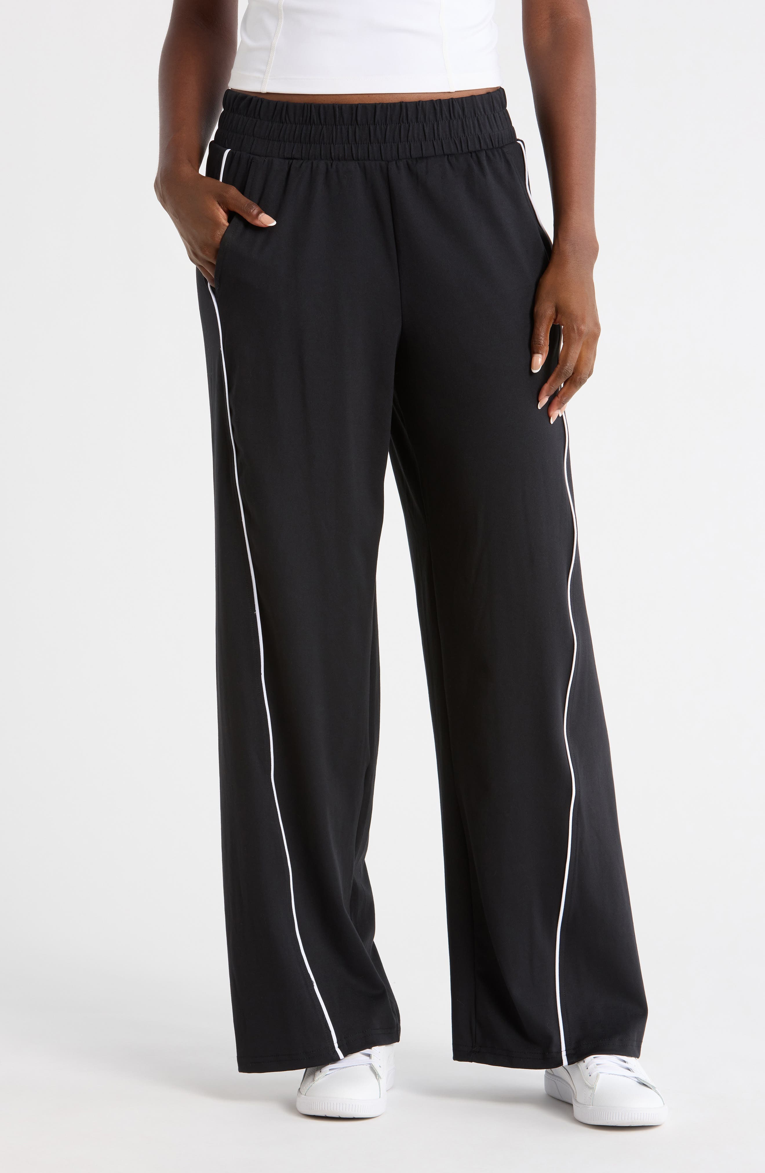 Luxe Contrast Piping Wide Leg Pants - image 1