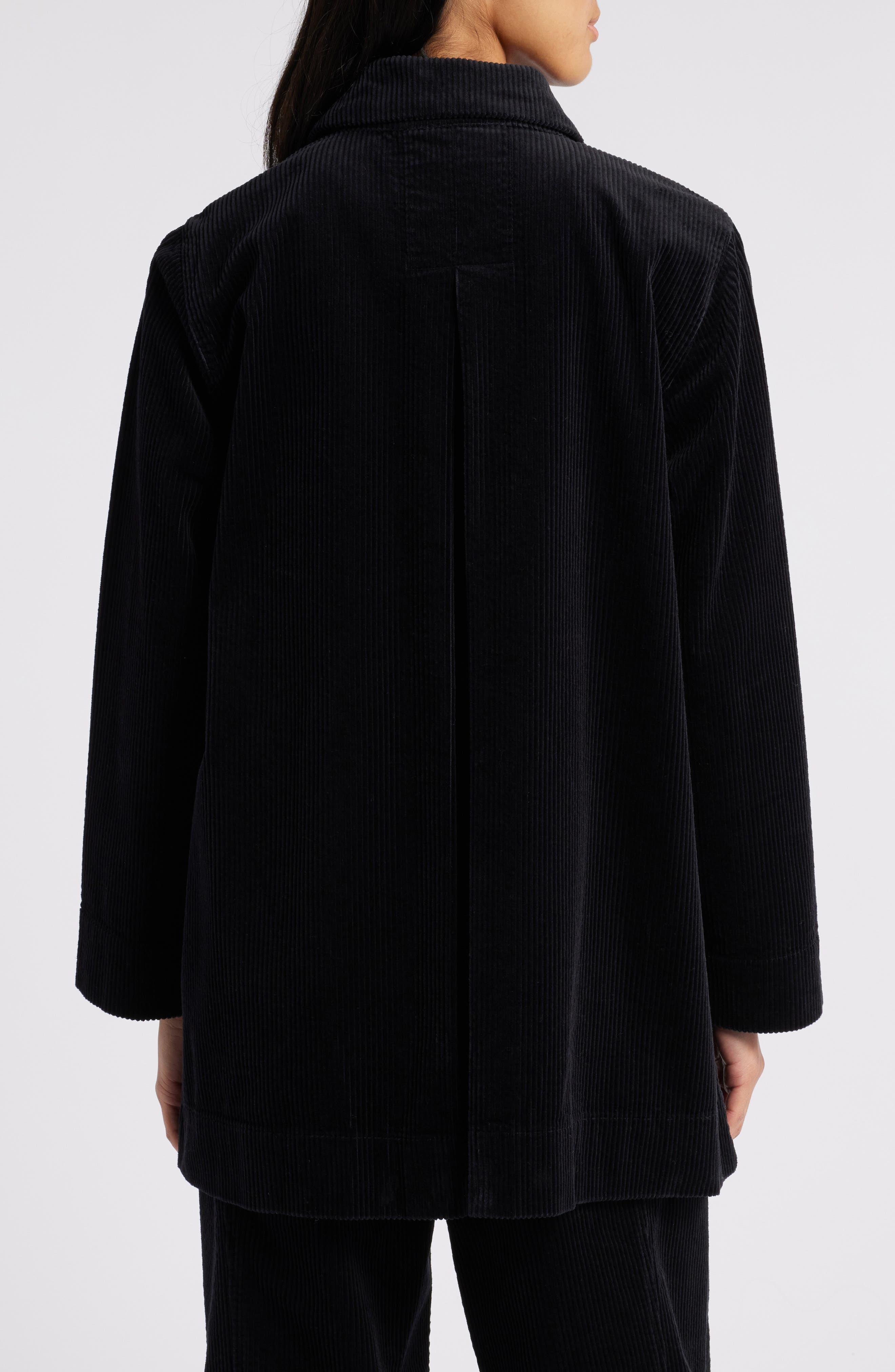 Classic Collar Long Stretch Corduroy Jacket - image 2