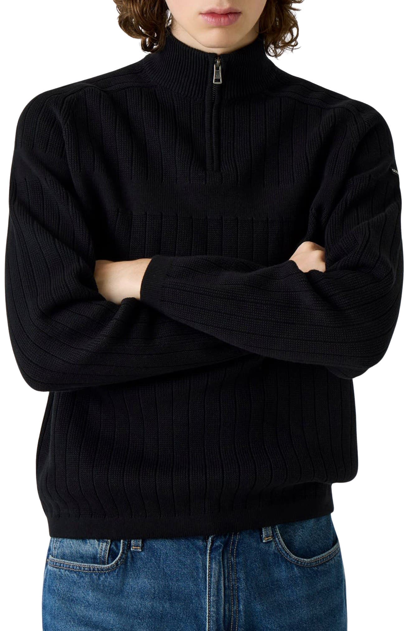 Cotton Rib Half Zip Sweater - image 1