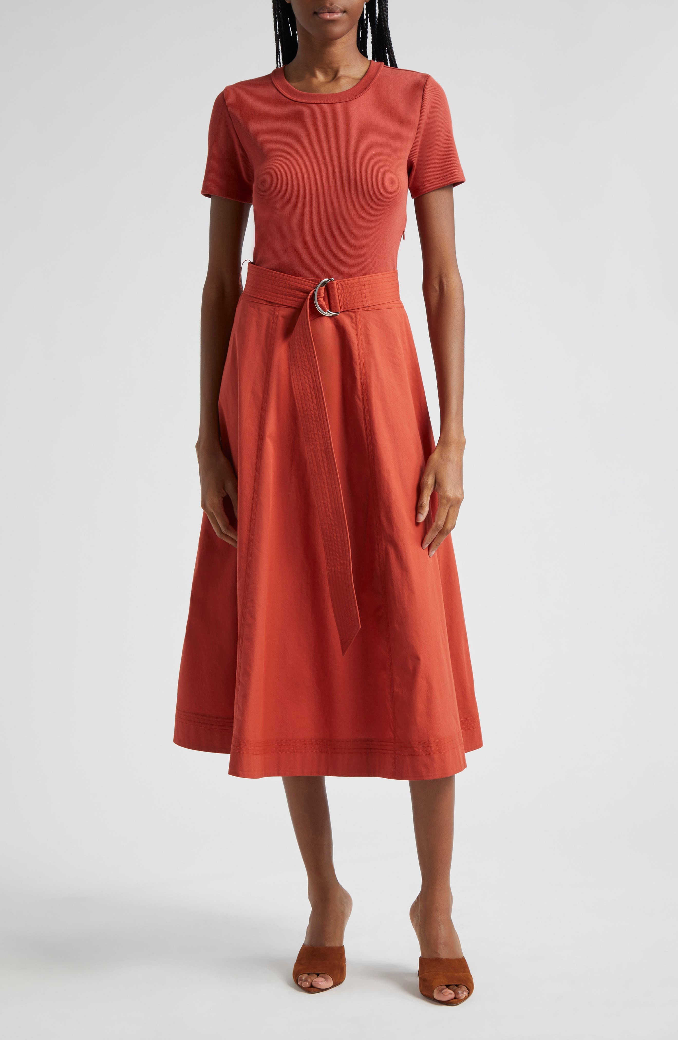 Facia Mixed Media Stretch Cotton Dress - image 1