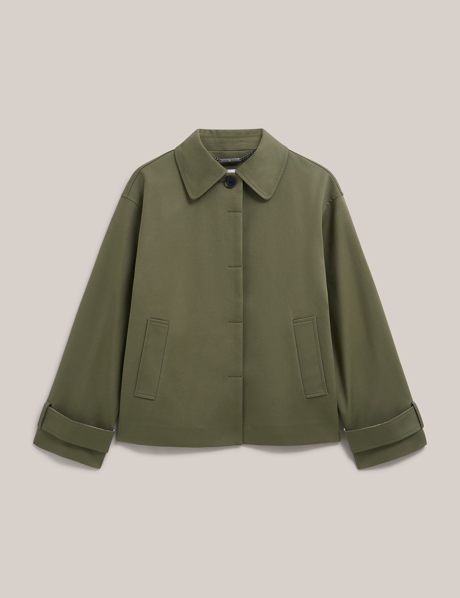 Frida Collared Cropped Trench Coat - image 2