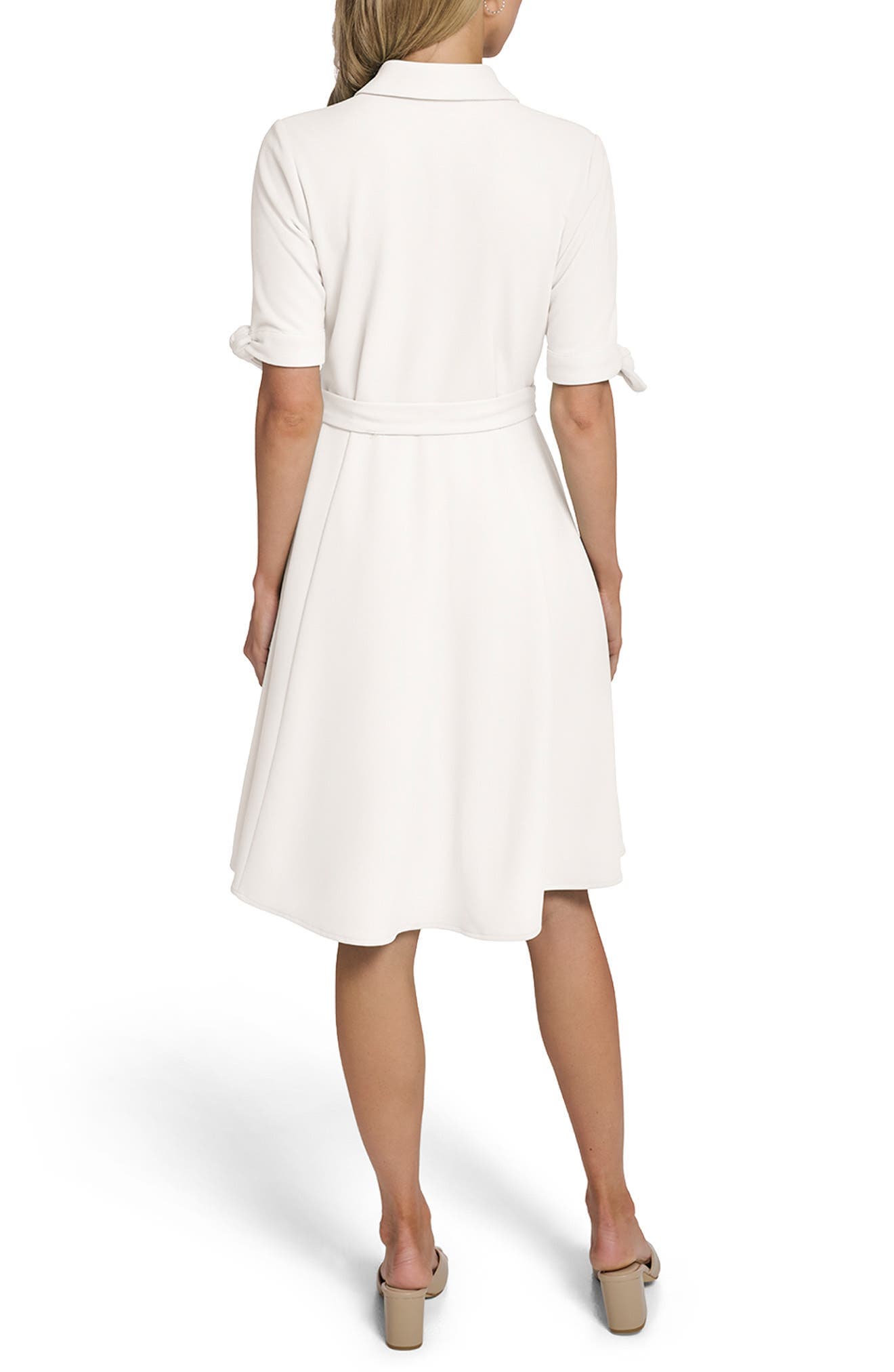 Tie Sleeve Crepe Shirtdress - image 4