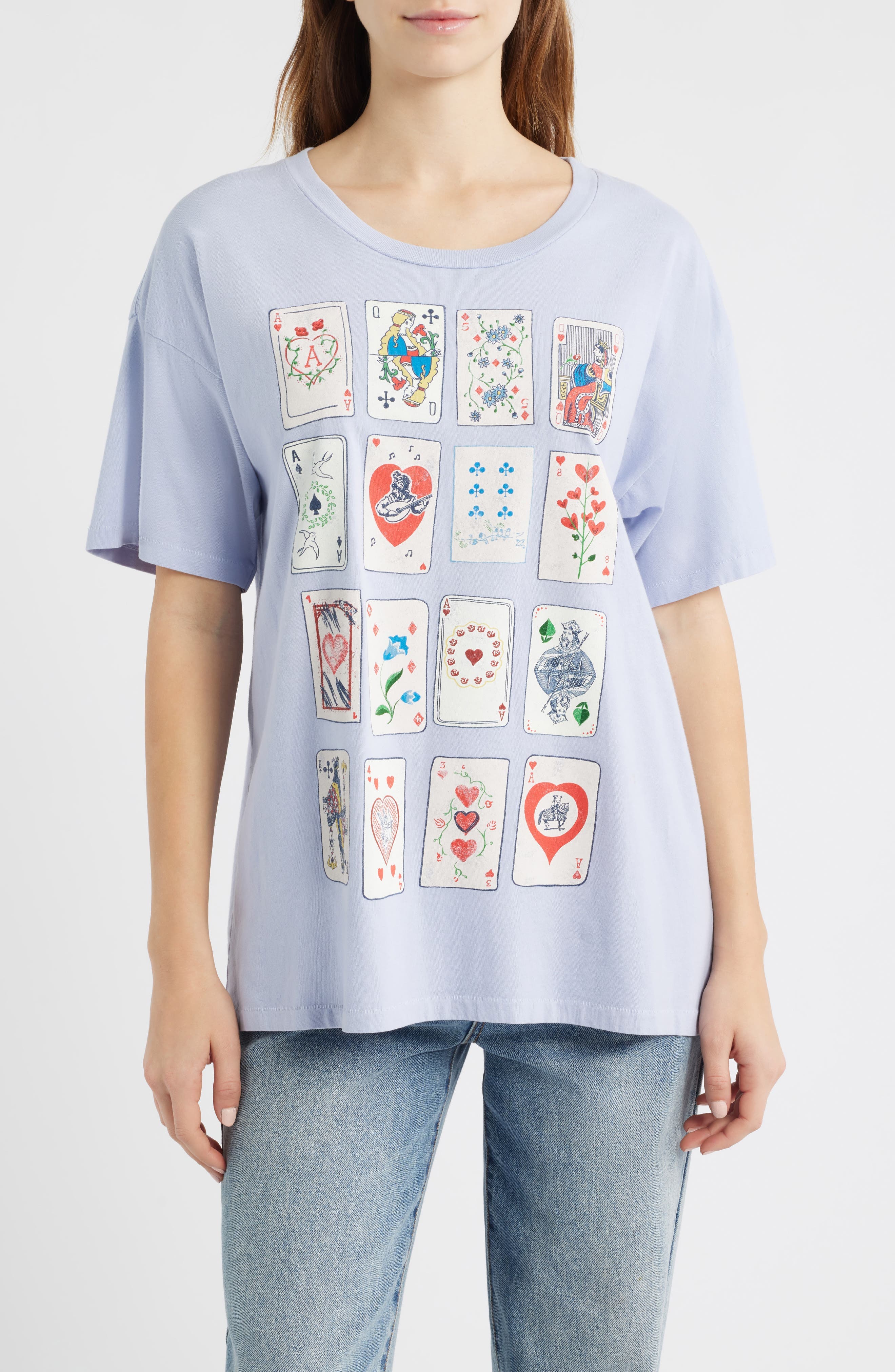 Cards for Dreamers Oversize Cotton Graphic T-Shirt - image 1