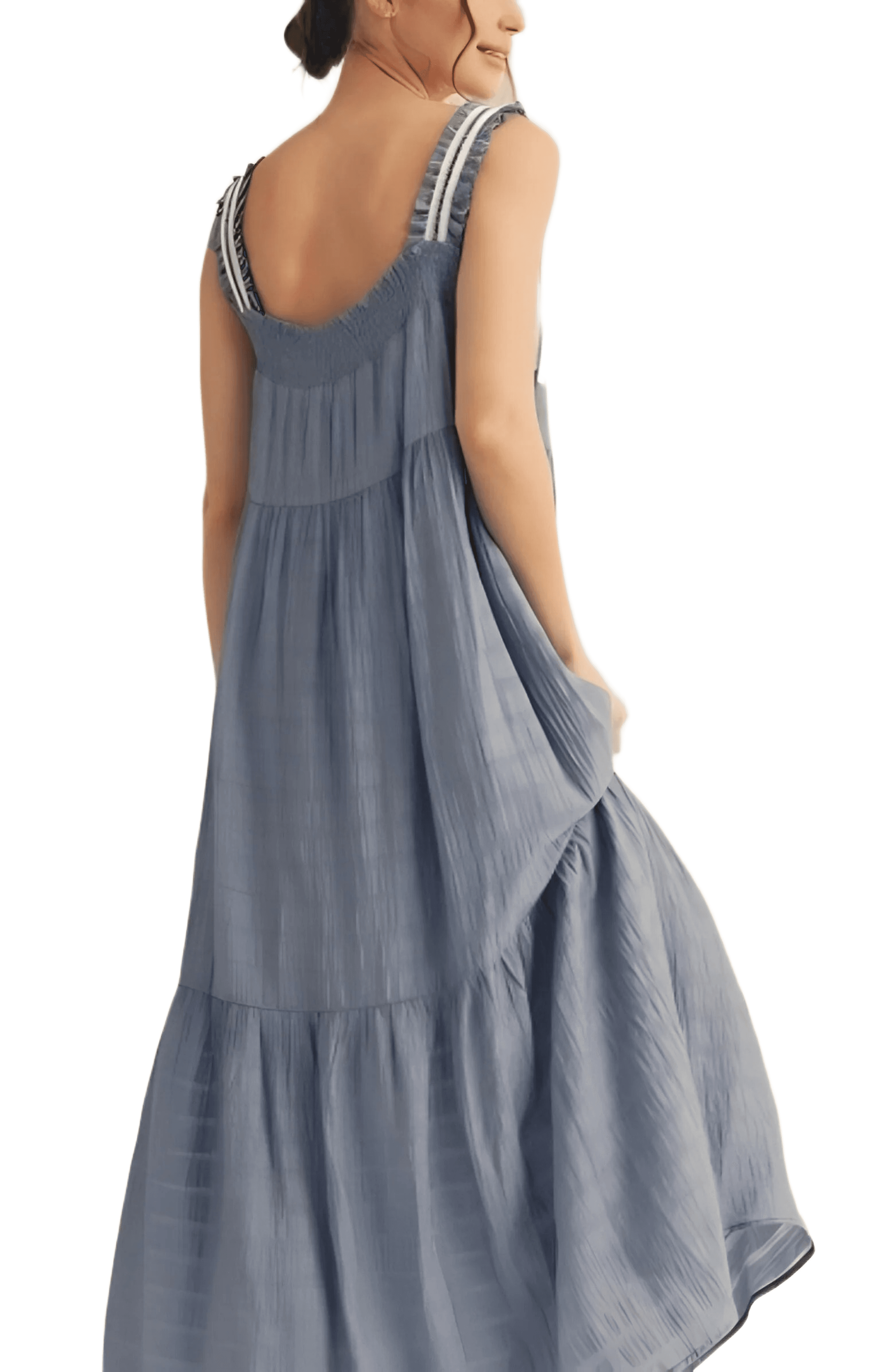 Smocked Tie Strap Maxi Dress - image 2