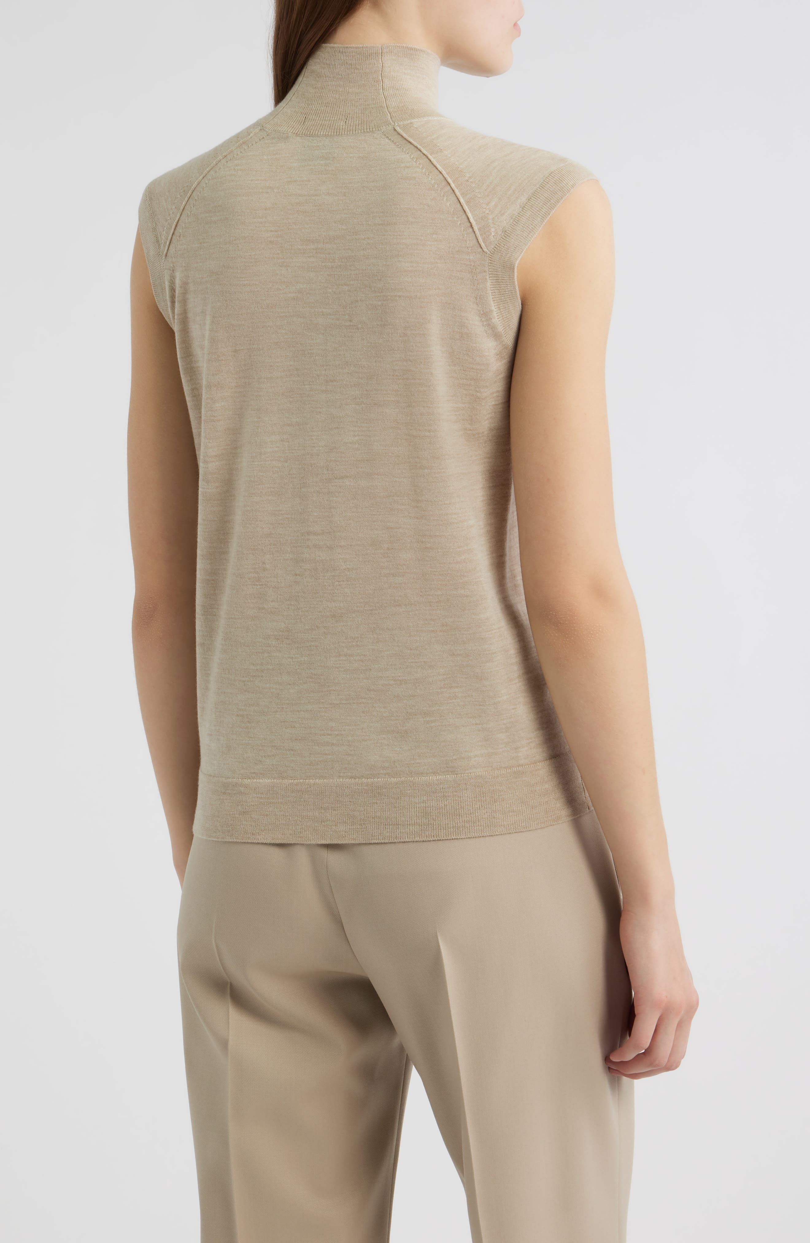 Fipini Turtleneck Sleeveless Virgin Wool Sweater - image 2