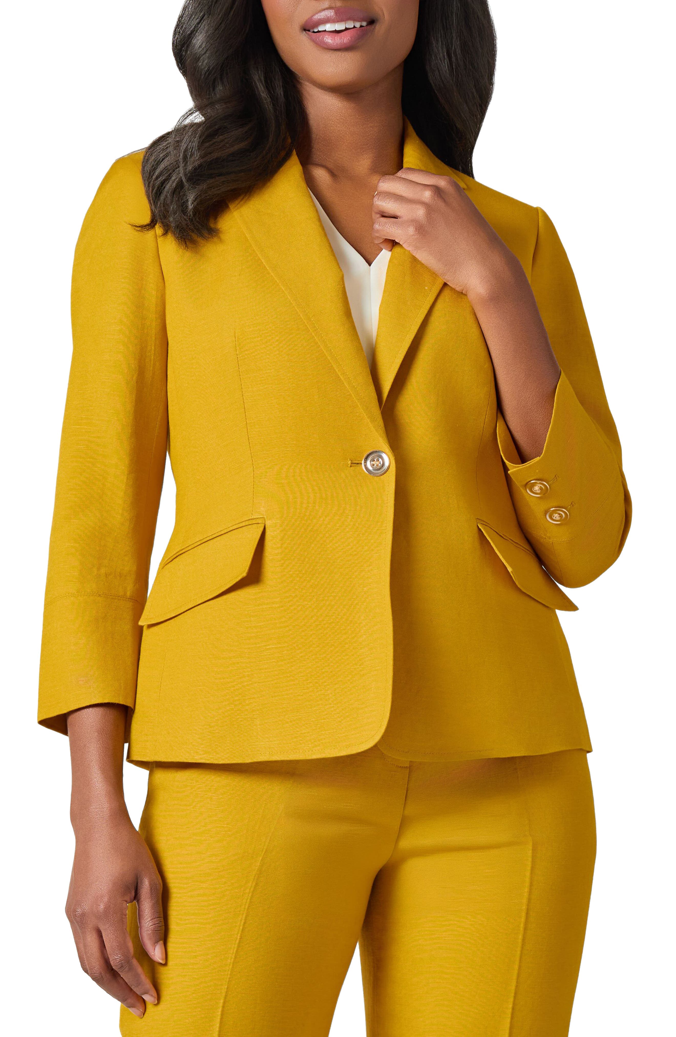 Linen Blend One-Button Blazer - image 1