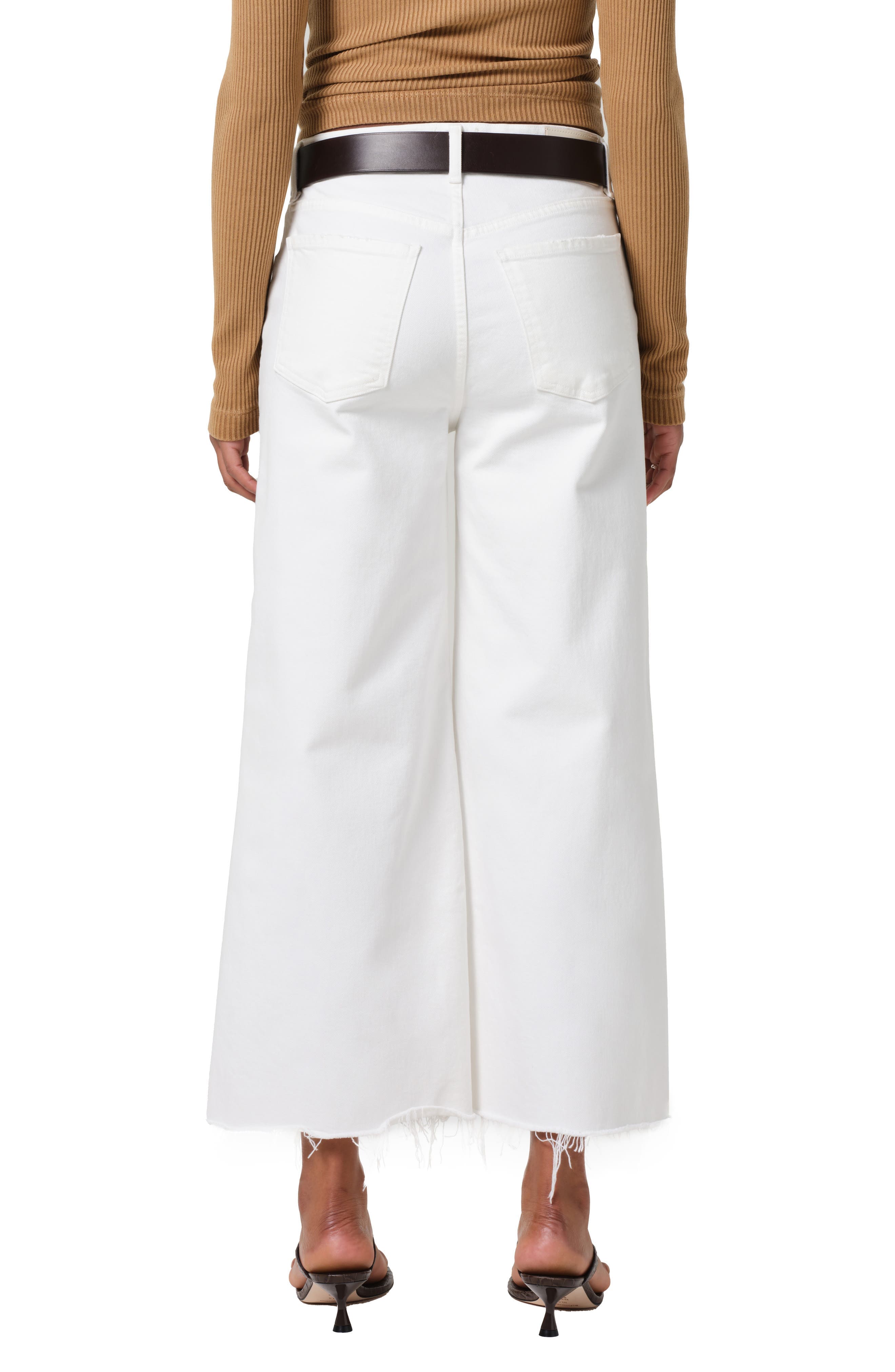Lyra Raw Hem High Waist Crop Wide Leg Jeans - image 2