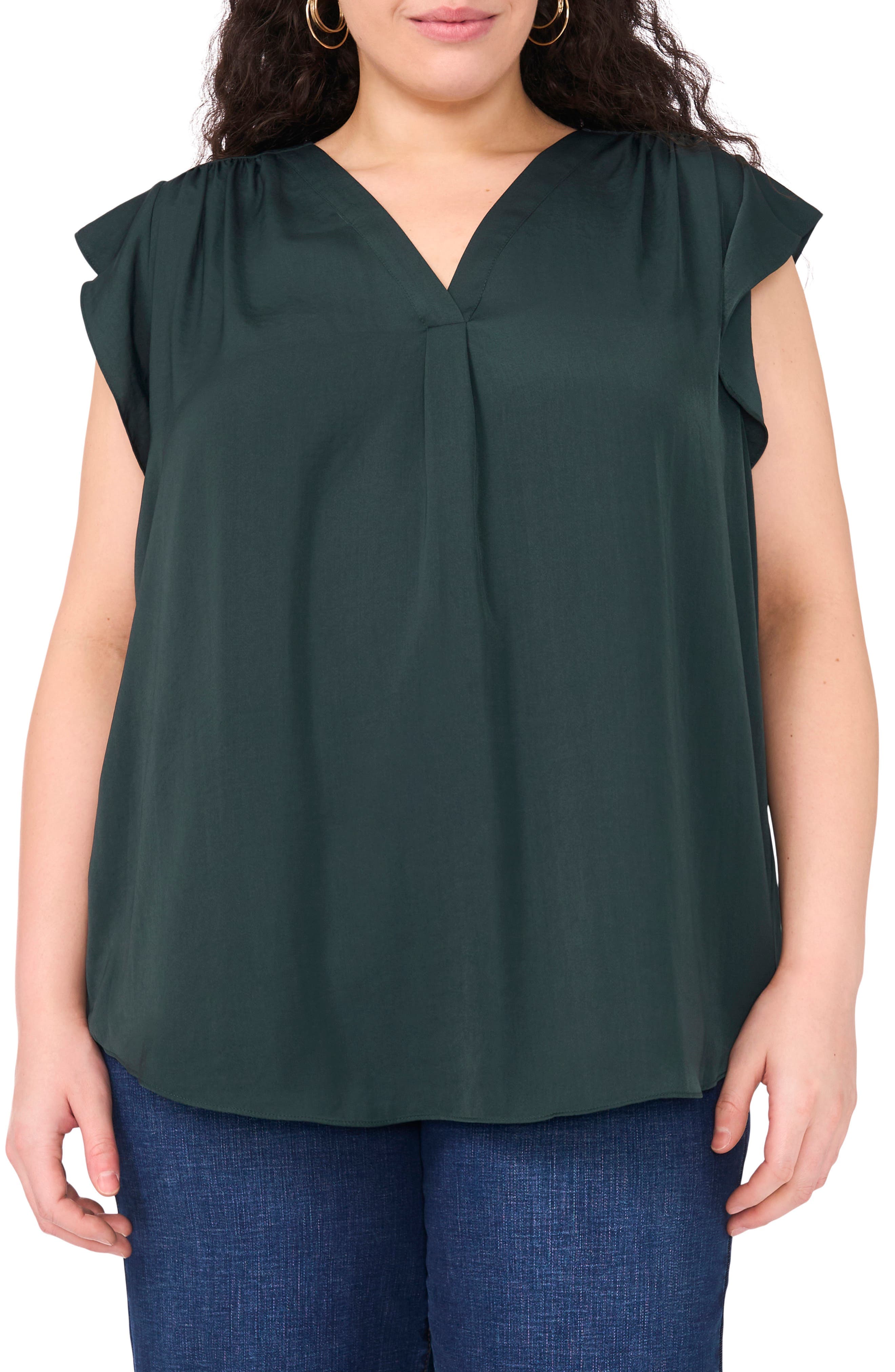 Ruffle Shoulder Sleeveless Blouse - image 1