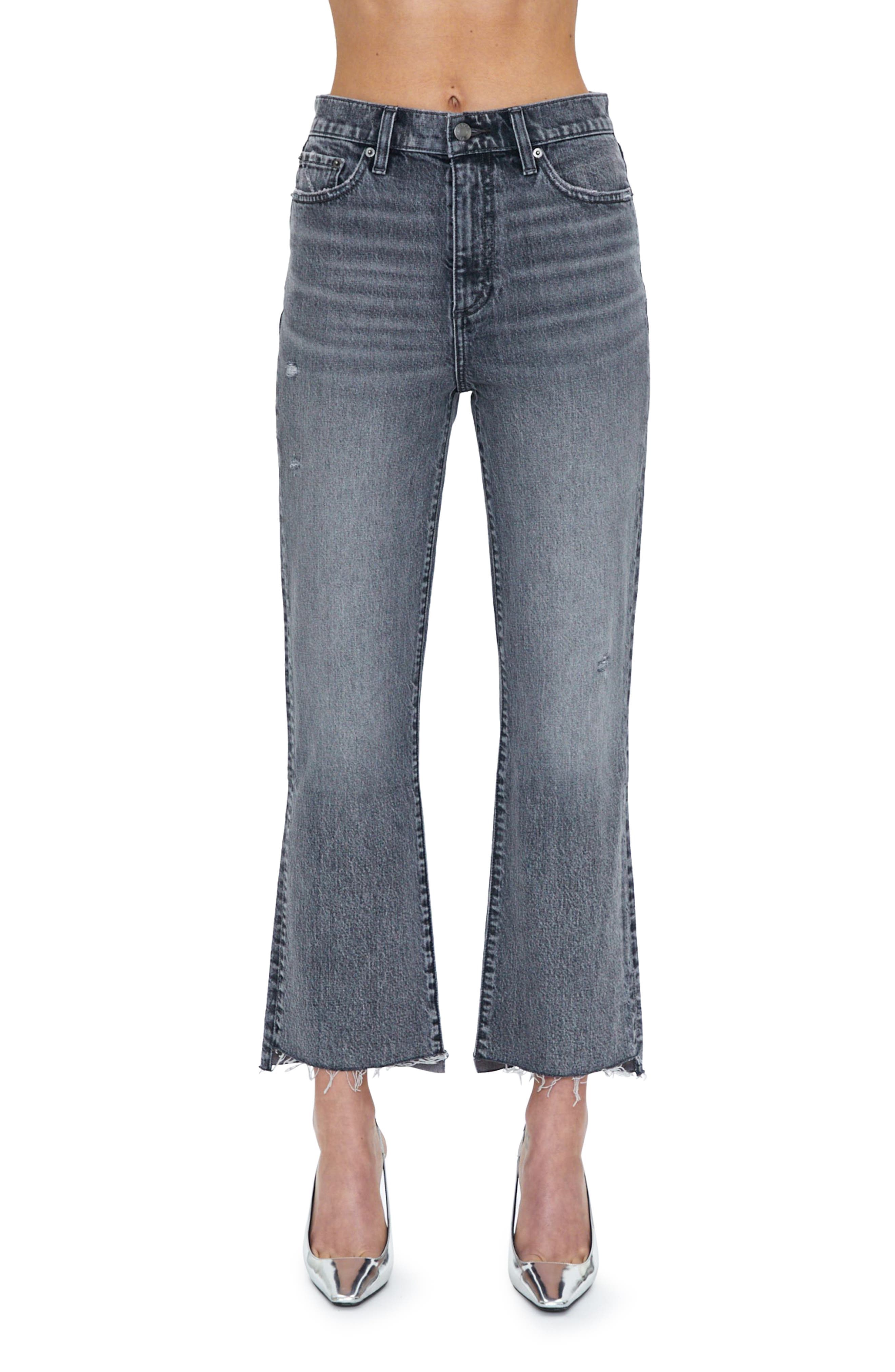 Ally Raw Step Hem High Waist Crop Bootcut Jeans - image 1