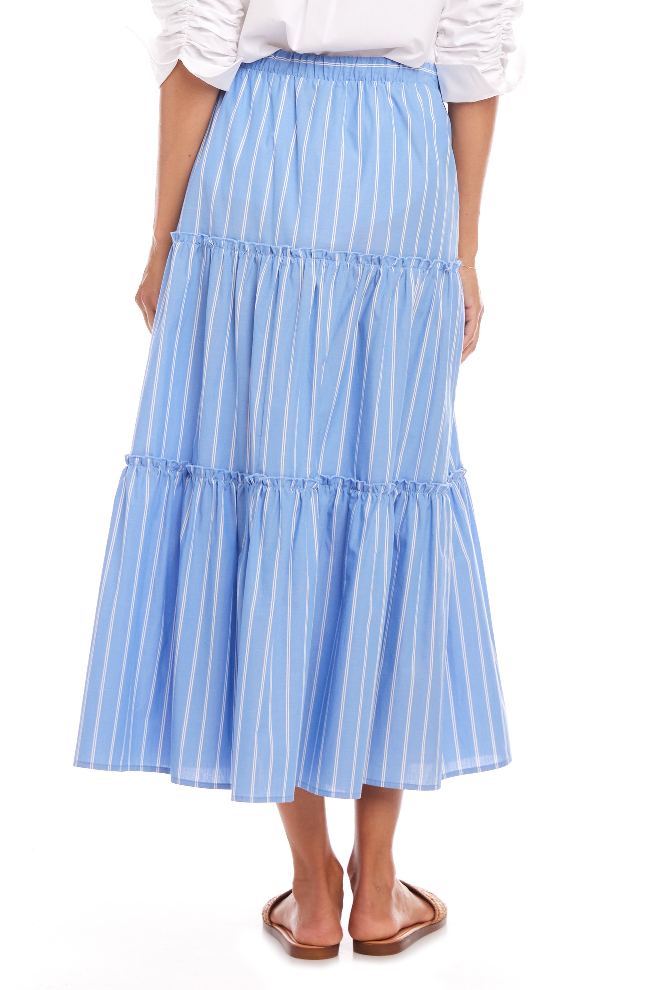 Tiered Stripe Midi Skirt - image 2