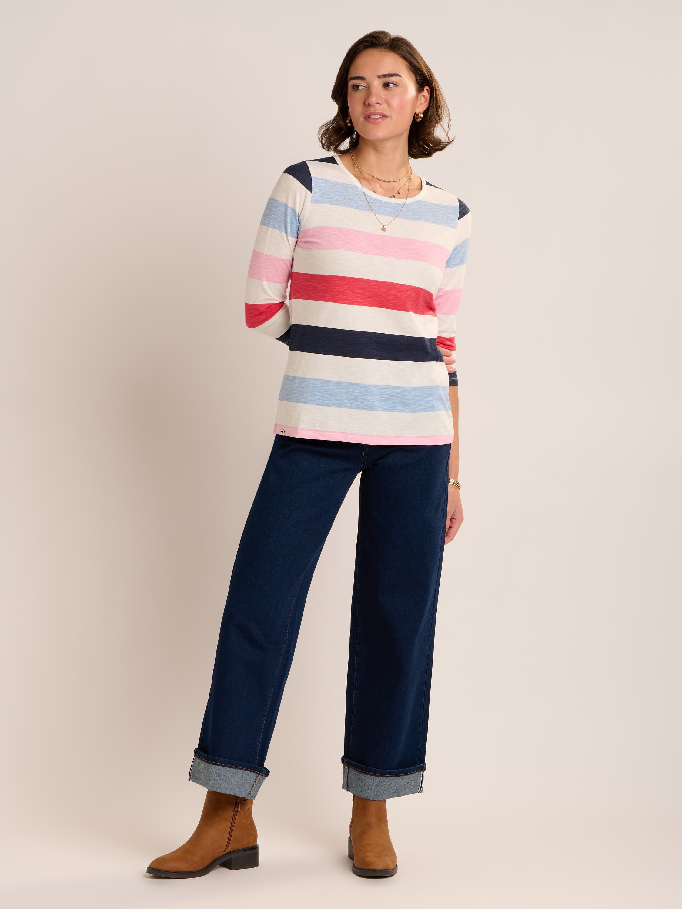 Coast Striped 3/4 Sleeve T-Shirt - image 2