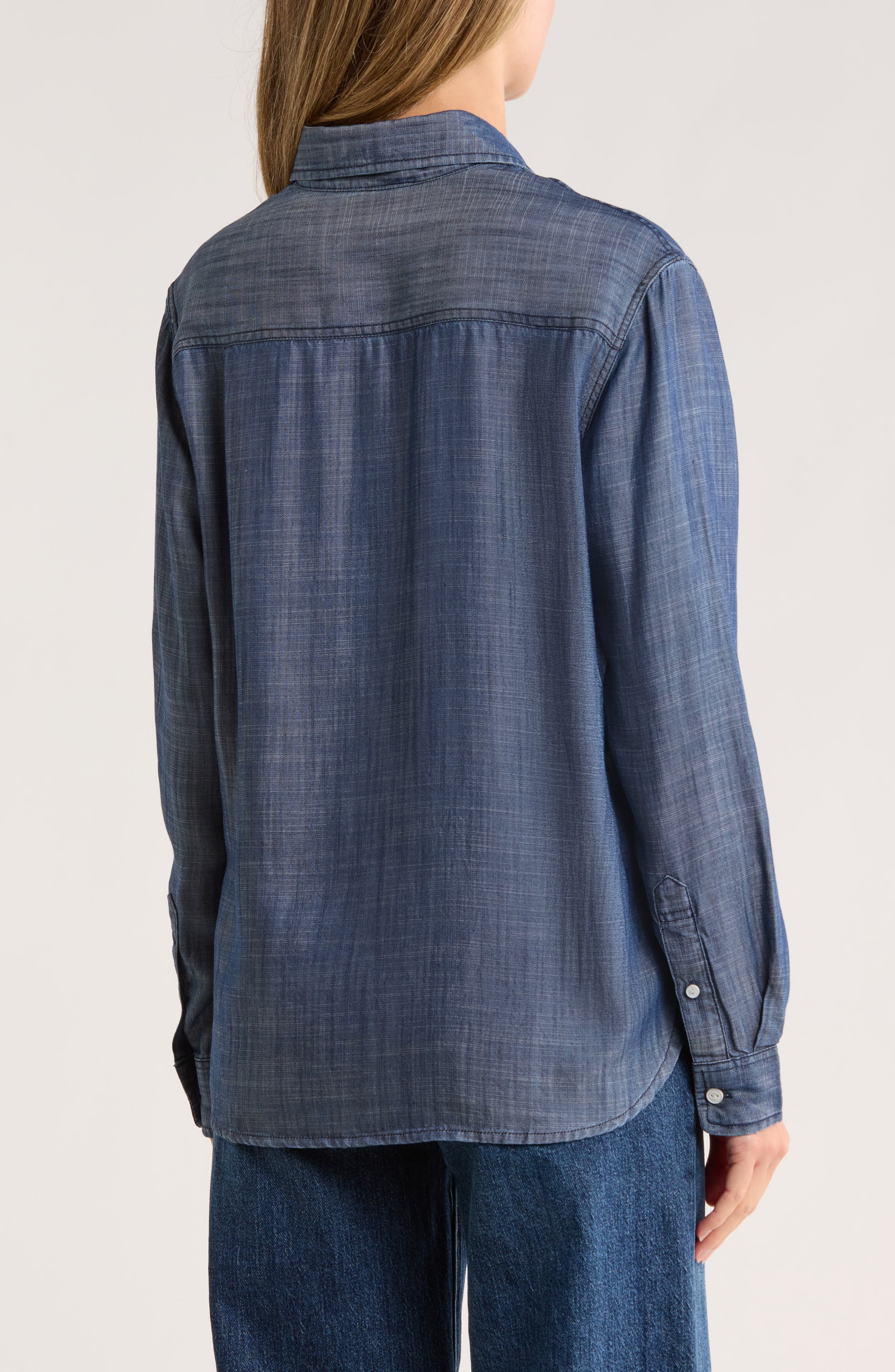 Loose Fit Denim Button-Up Shirt - image 2