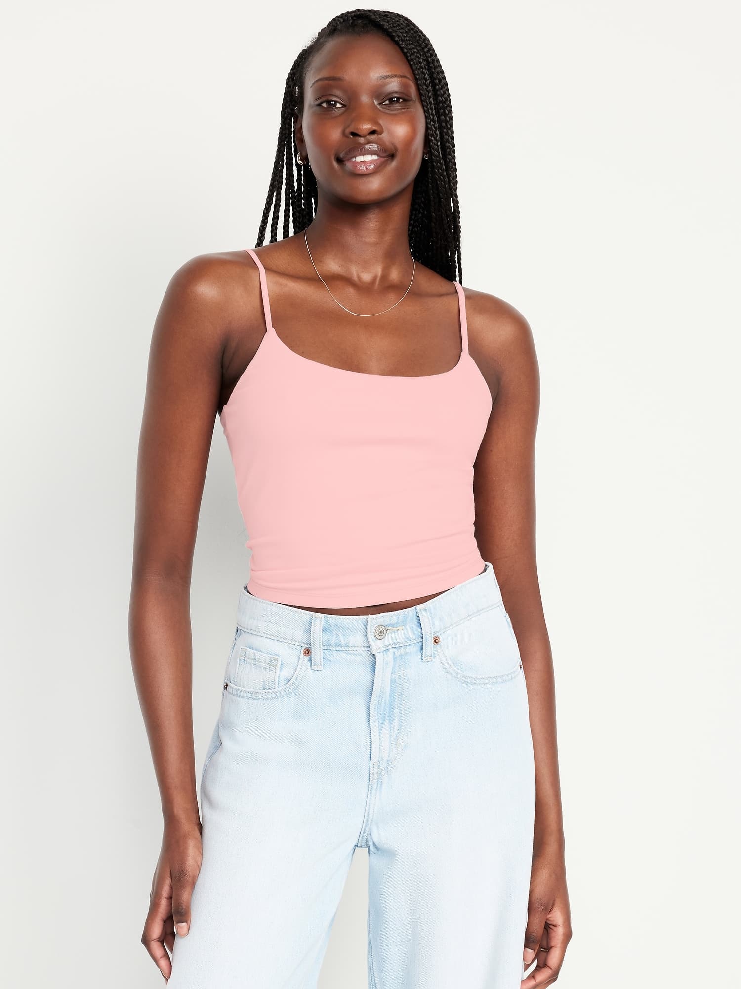 Fitted Double-Layer Cropped Cami Top
