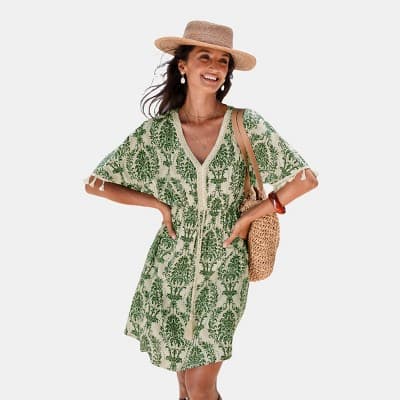 Women's Coastal Charm Boho Mini Dress - Cupshe