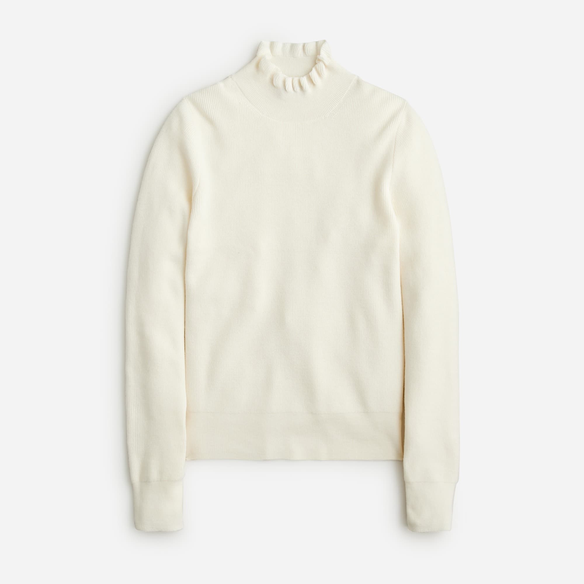 Ruffleneck merino wool-blend sweater