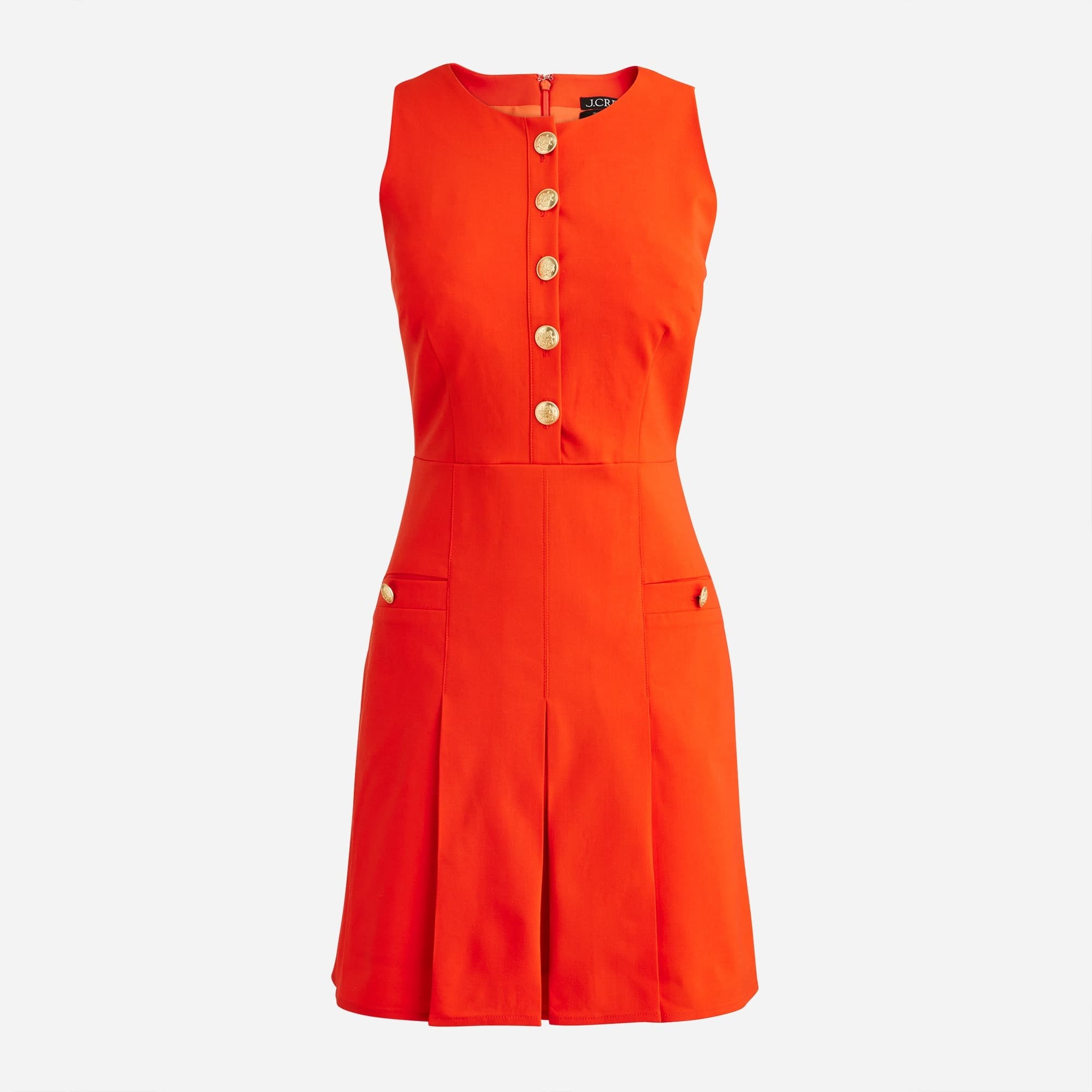 Pleated mini dress in Italian bi-stretch wool blend