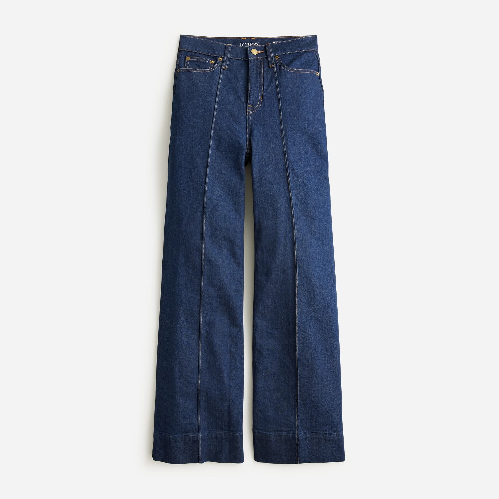 Pintuck denim trouser in Rinse wash