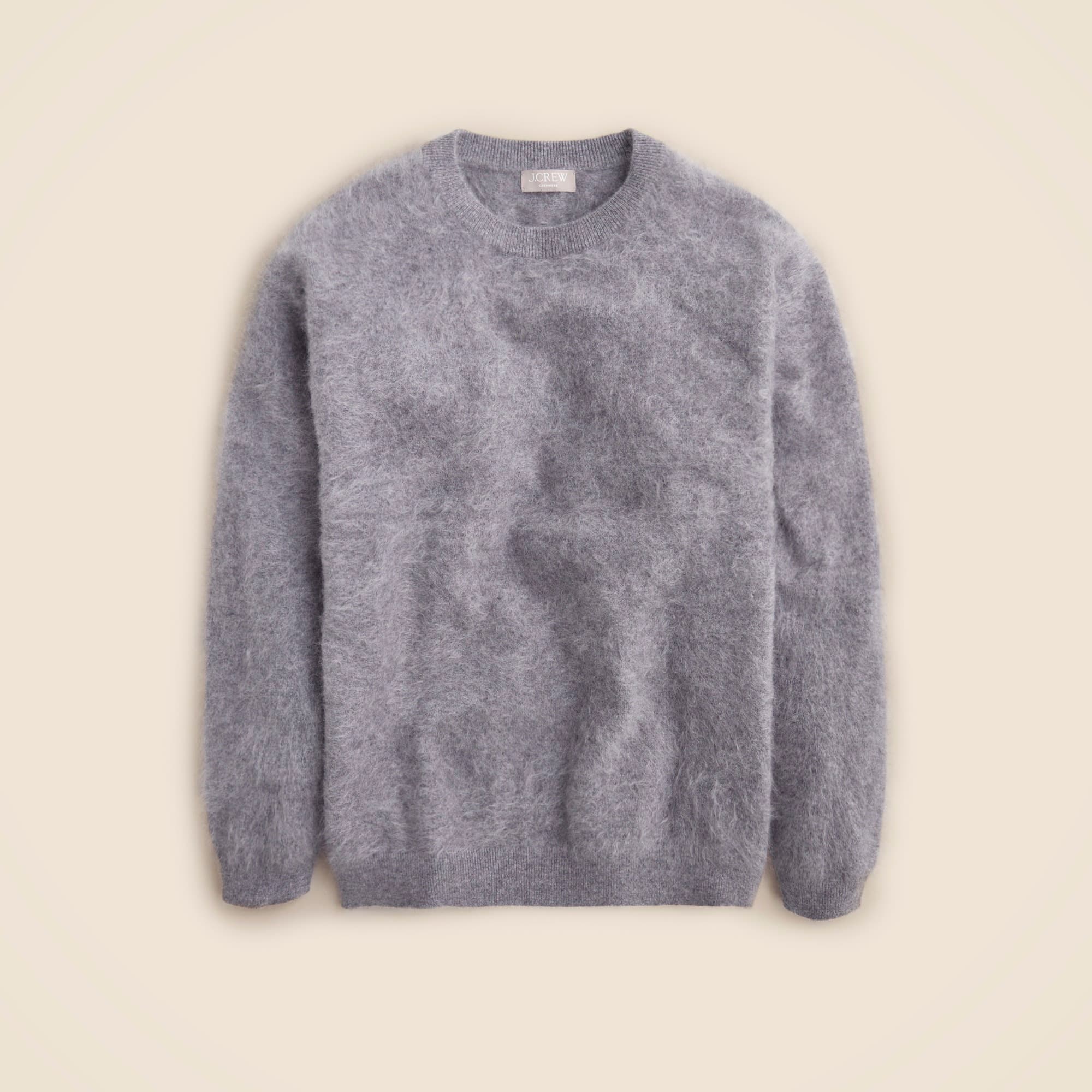 Brushed cashmere relaxed crewneck sweater