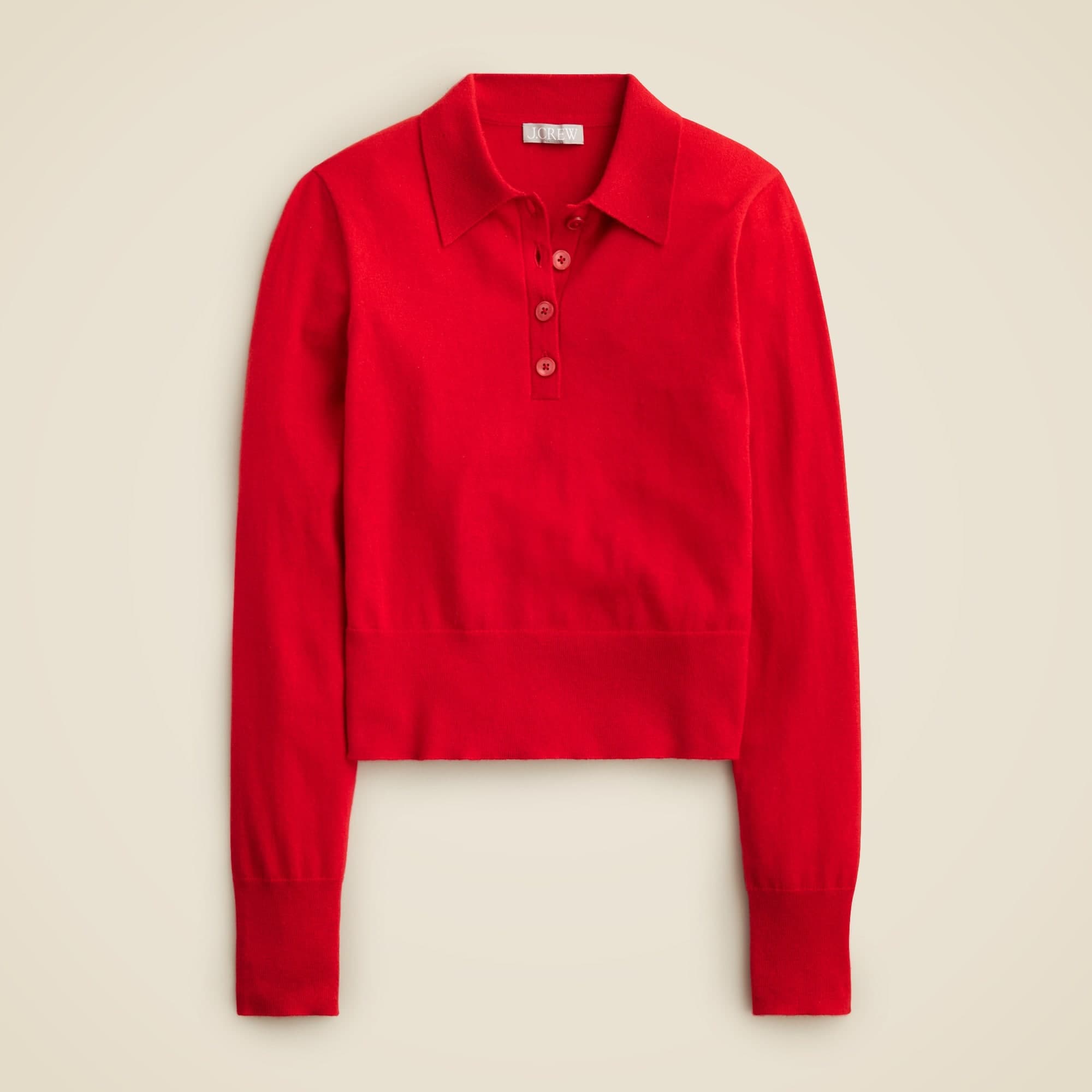 Featherweight cashmere-blend long-sleeve polo shirt