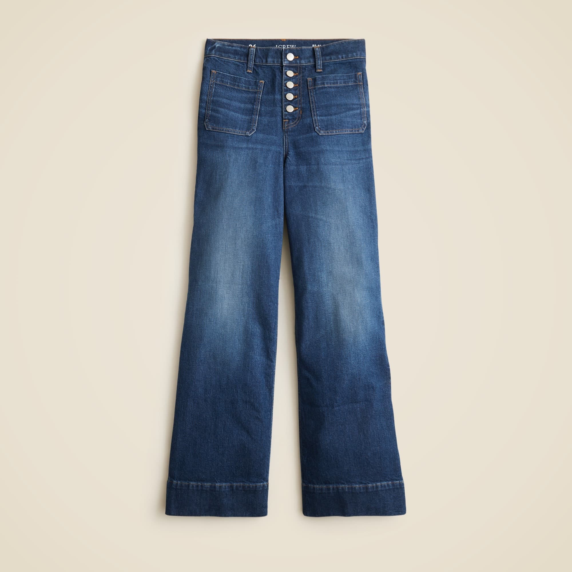 High-rise denim trouser jean with button-fly - image 1