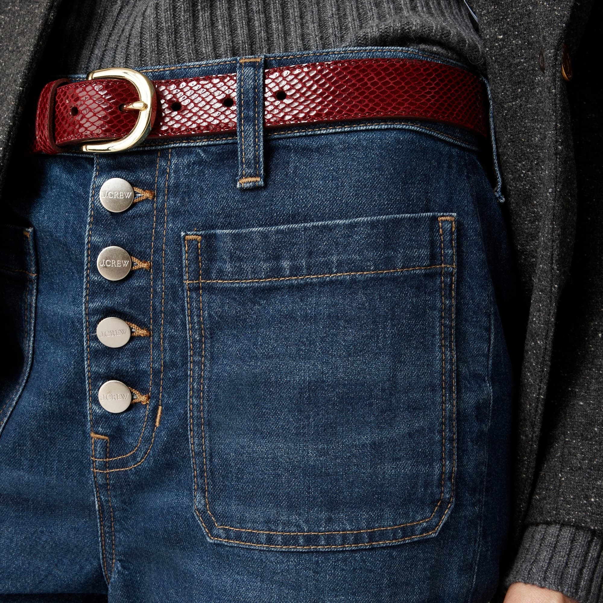 High-rise denim trouser jean with button-fly - image 3