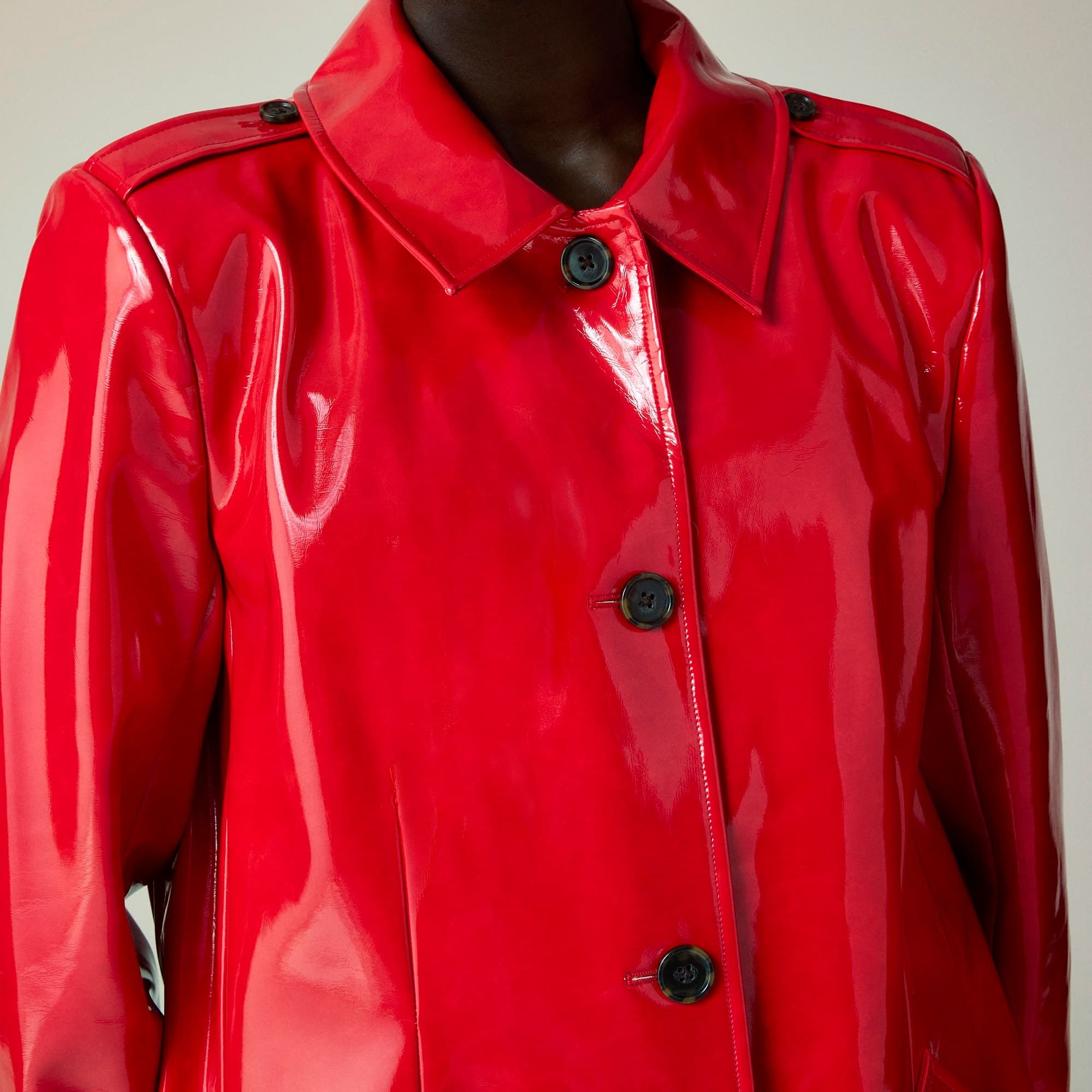 Christopher John Rogers X J.Crew topcoat in red vinyl - image 3